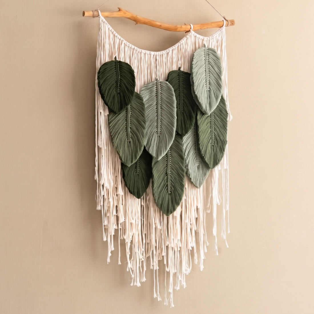Macrame Leaves Wall Hanging Nature Wall Decor for Boho Room L45