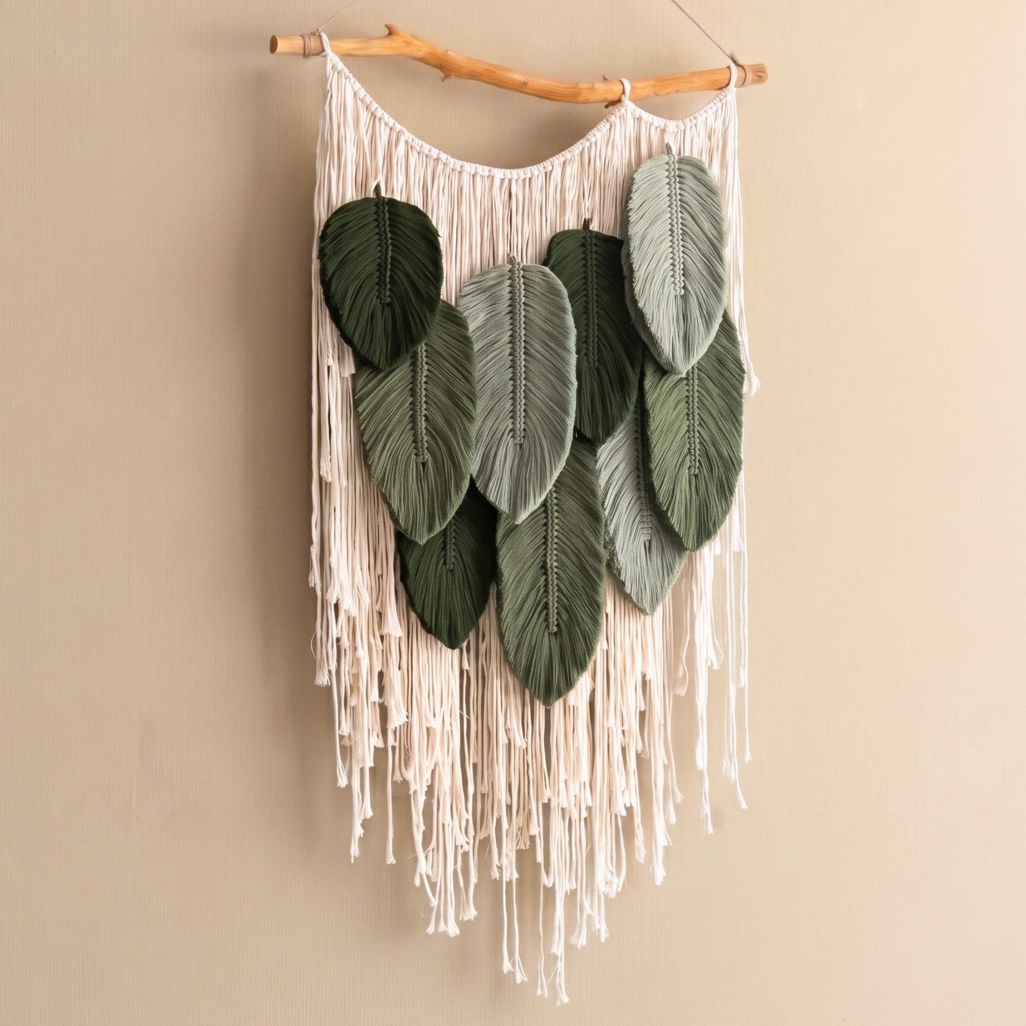 Macrame Leaves Wall Hanging Nature Wall Decor for Boho Room L45