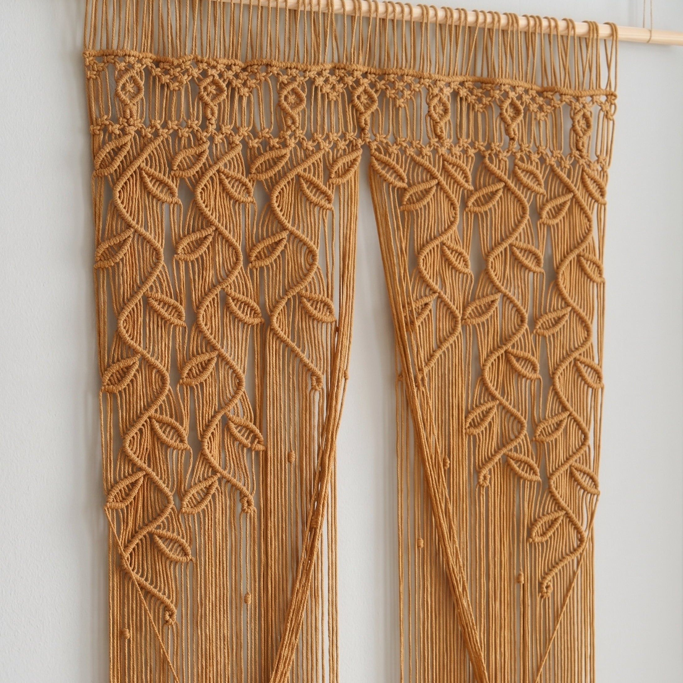 Macrame Curtain for Decorative Curtain and Boho Wall Decor C01