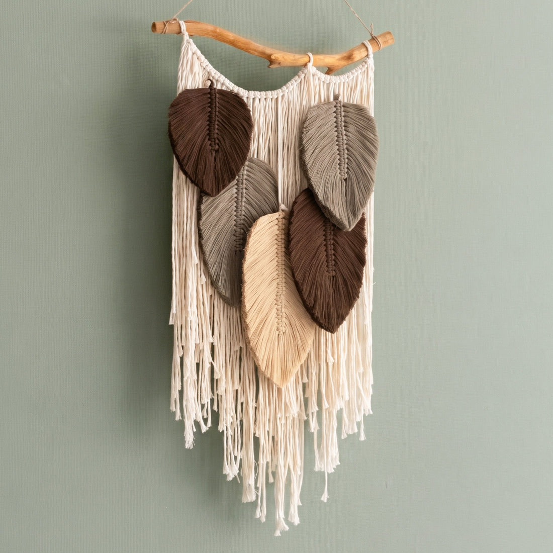 Macrame Leaves Wall Hanging Botanical Wall Decor for Home L45