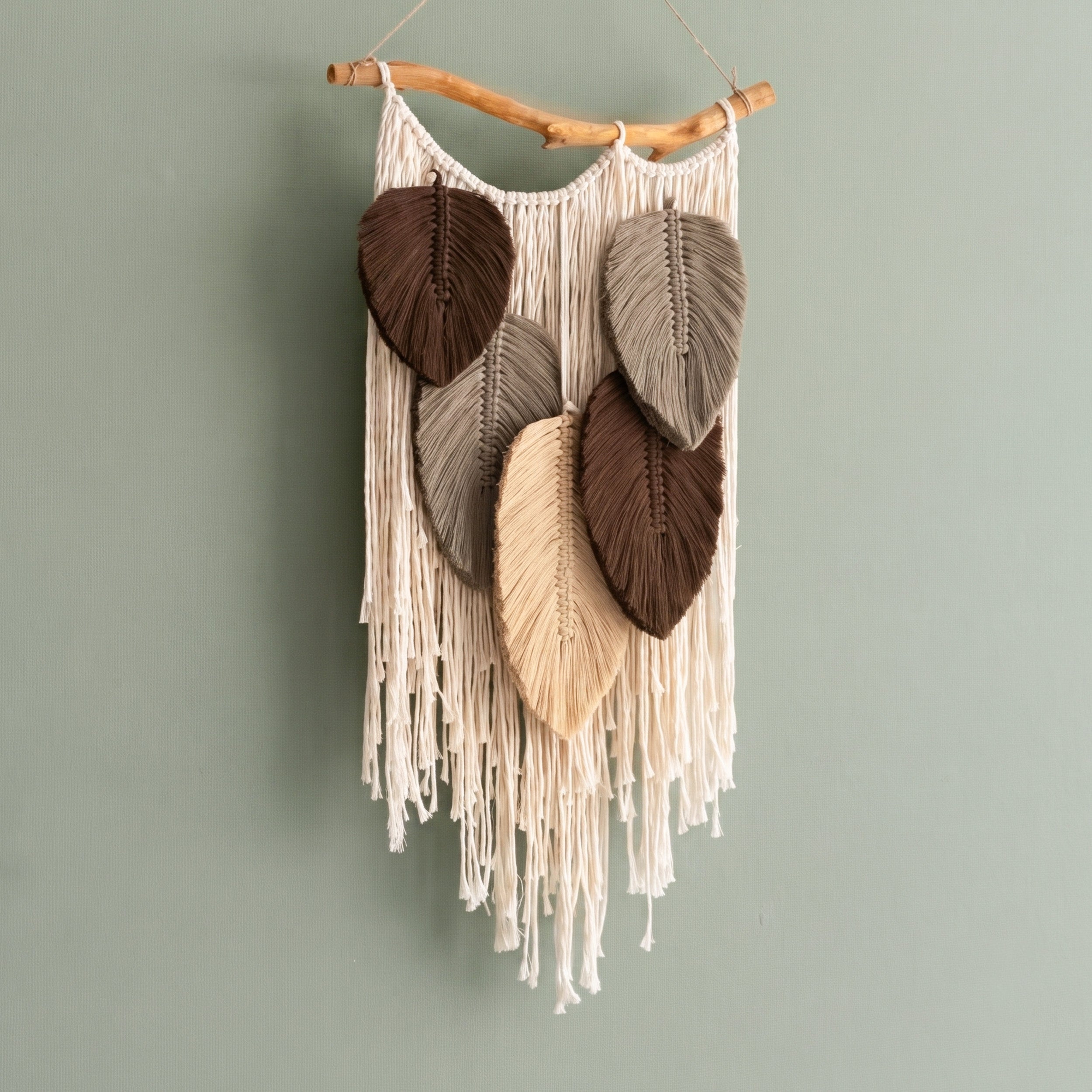 Macrame Leaves Wall Hanging Nature Wall Decor for Boho Room L45