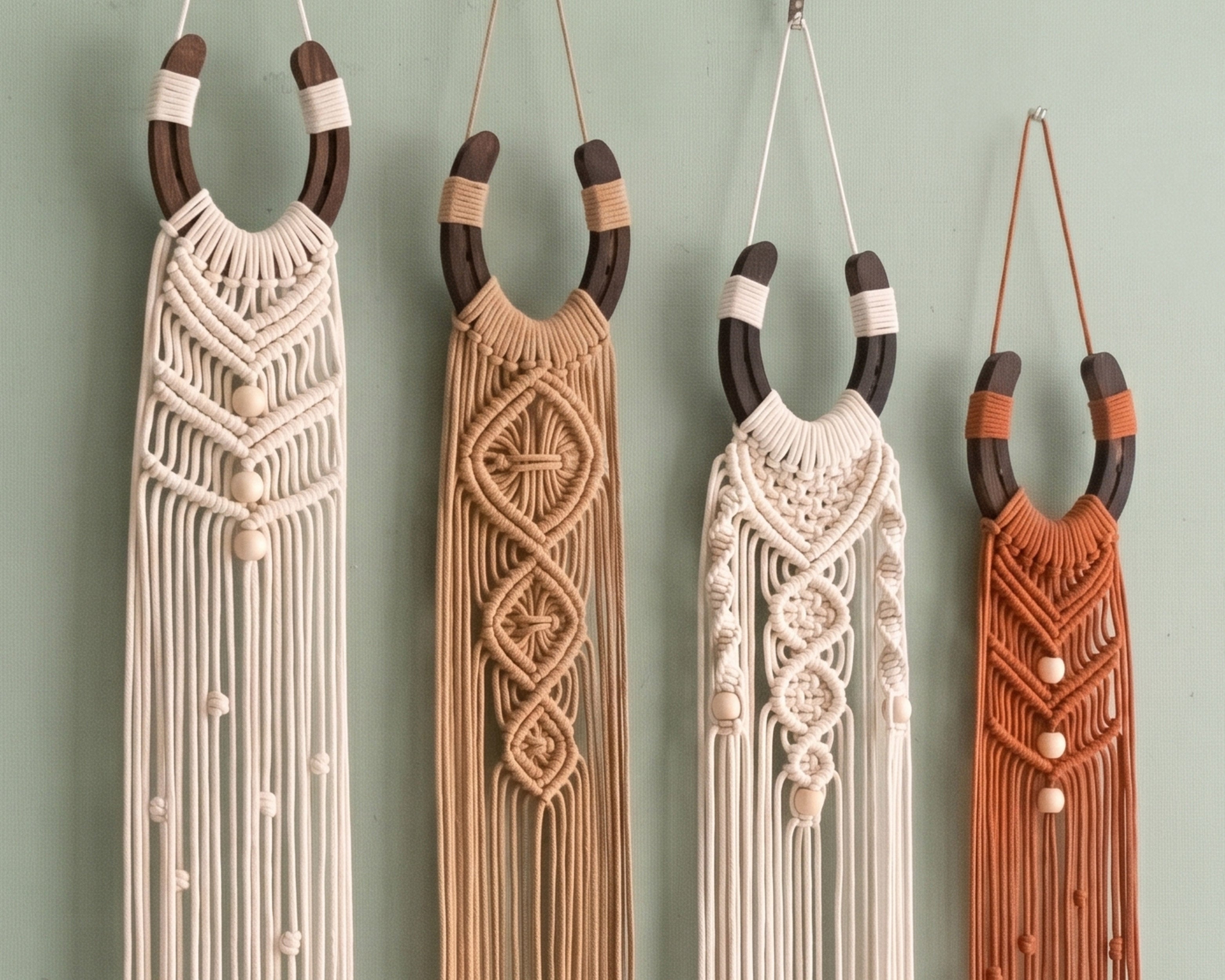 Macrame Horseshoe Wall Hanging Decor Wood Boho Wall Decor U39