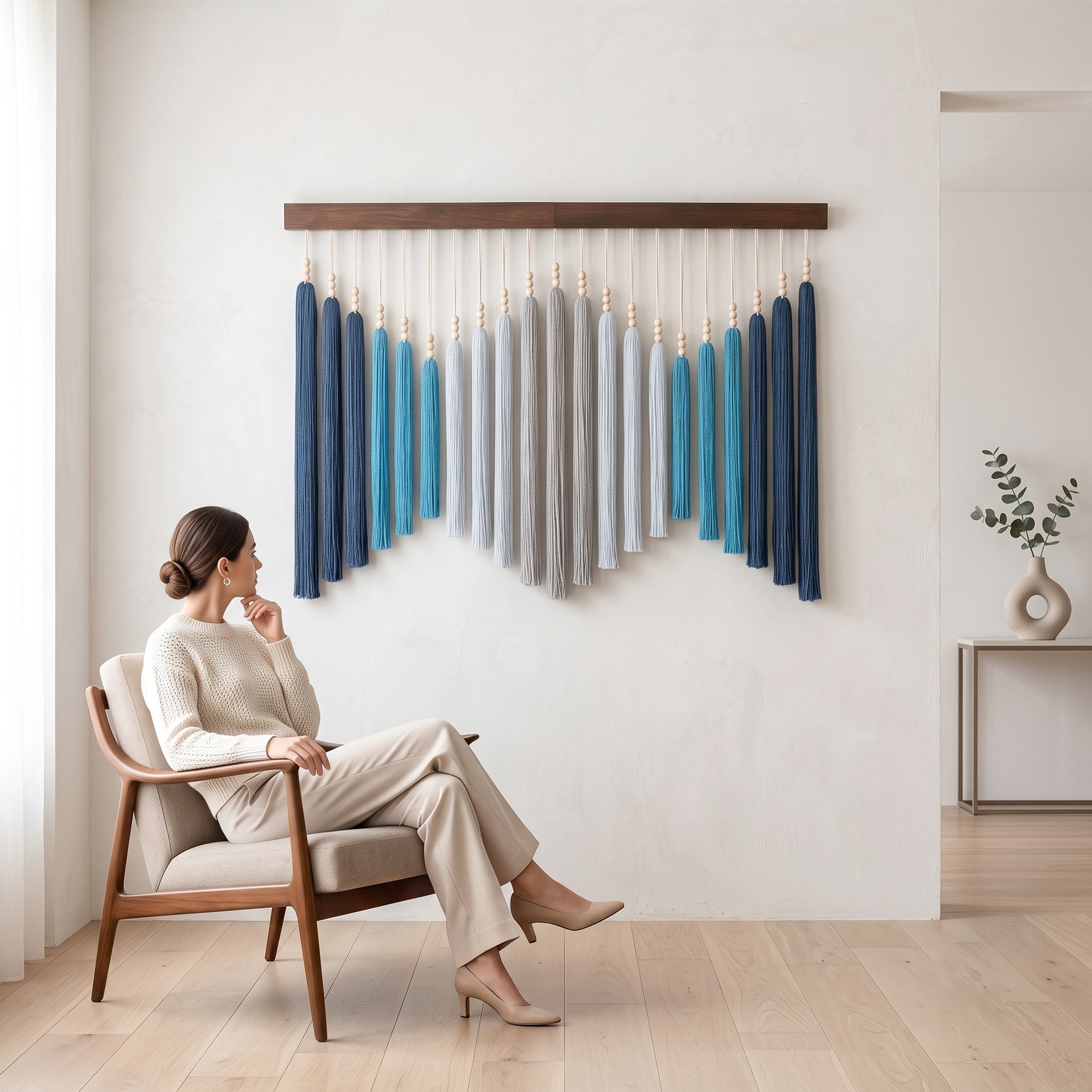 Solar Crown Fiber Wall Hanging Boho Wall Decor for Living Room U51