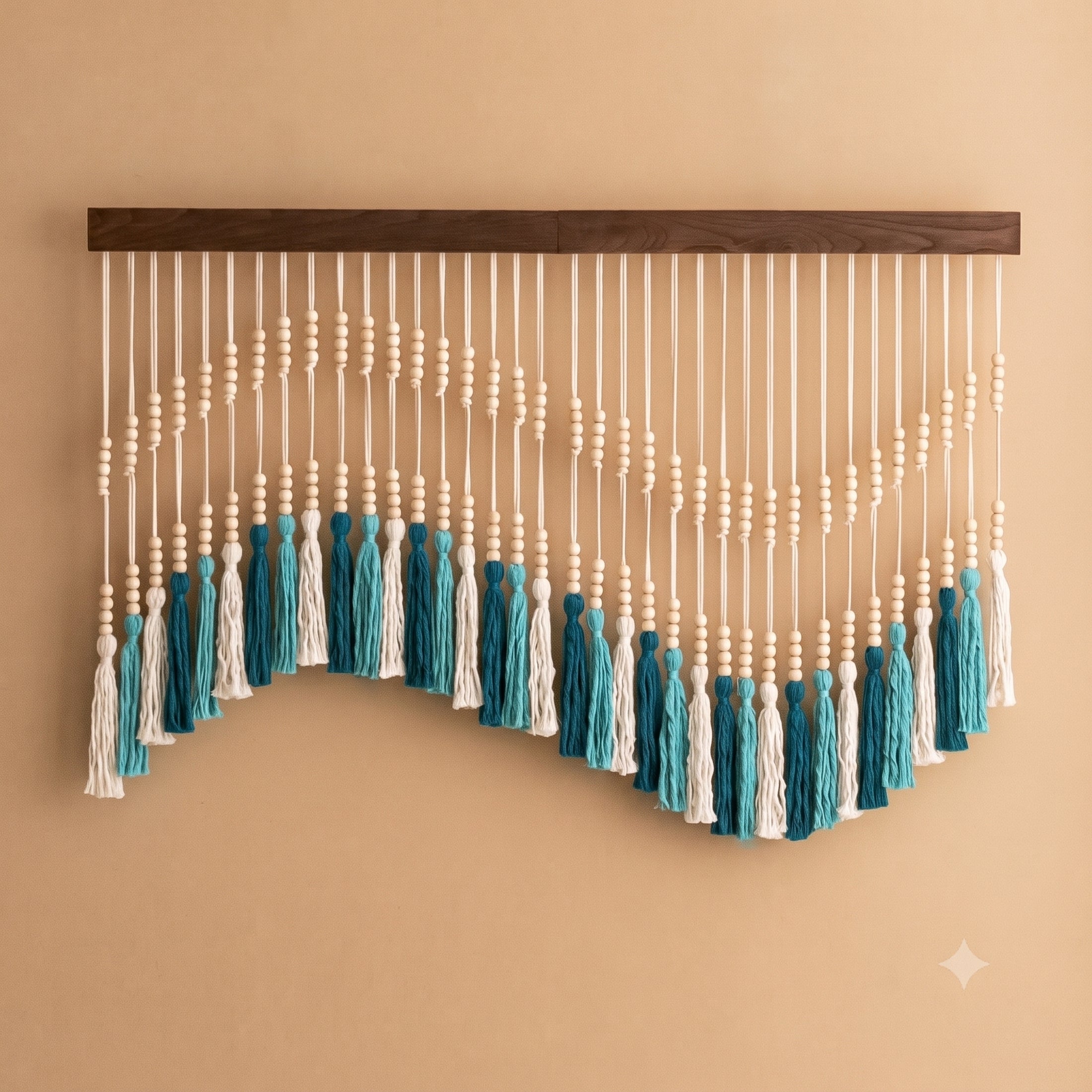 The Melody - Macrame Tassel Wall Hanging with Wood Beads V55
