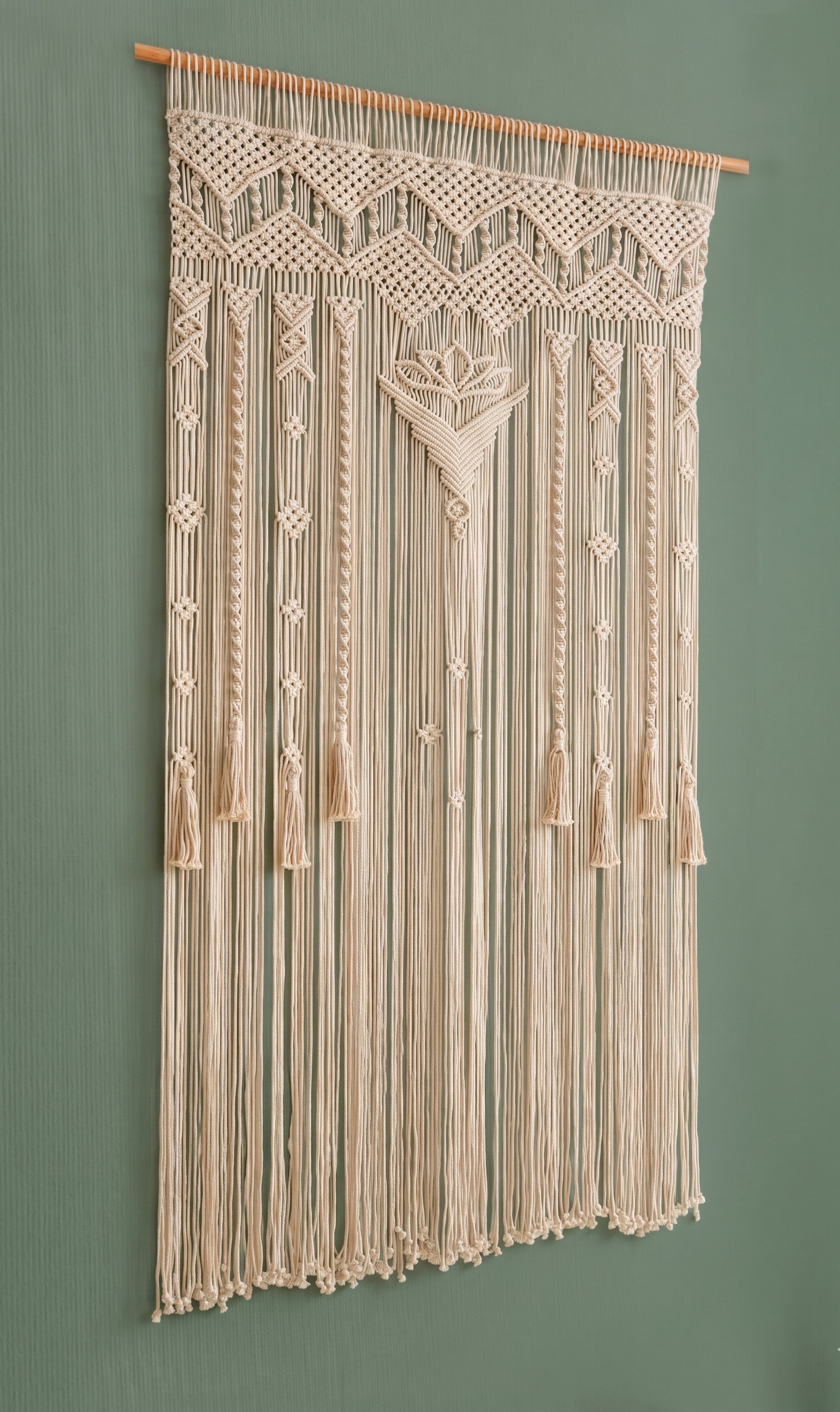Macrame Curtain for Boho Wall Decor and Woven Room Divider C17