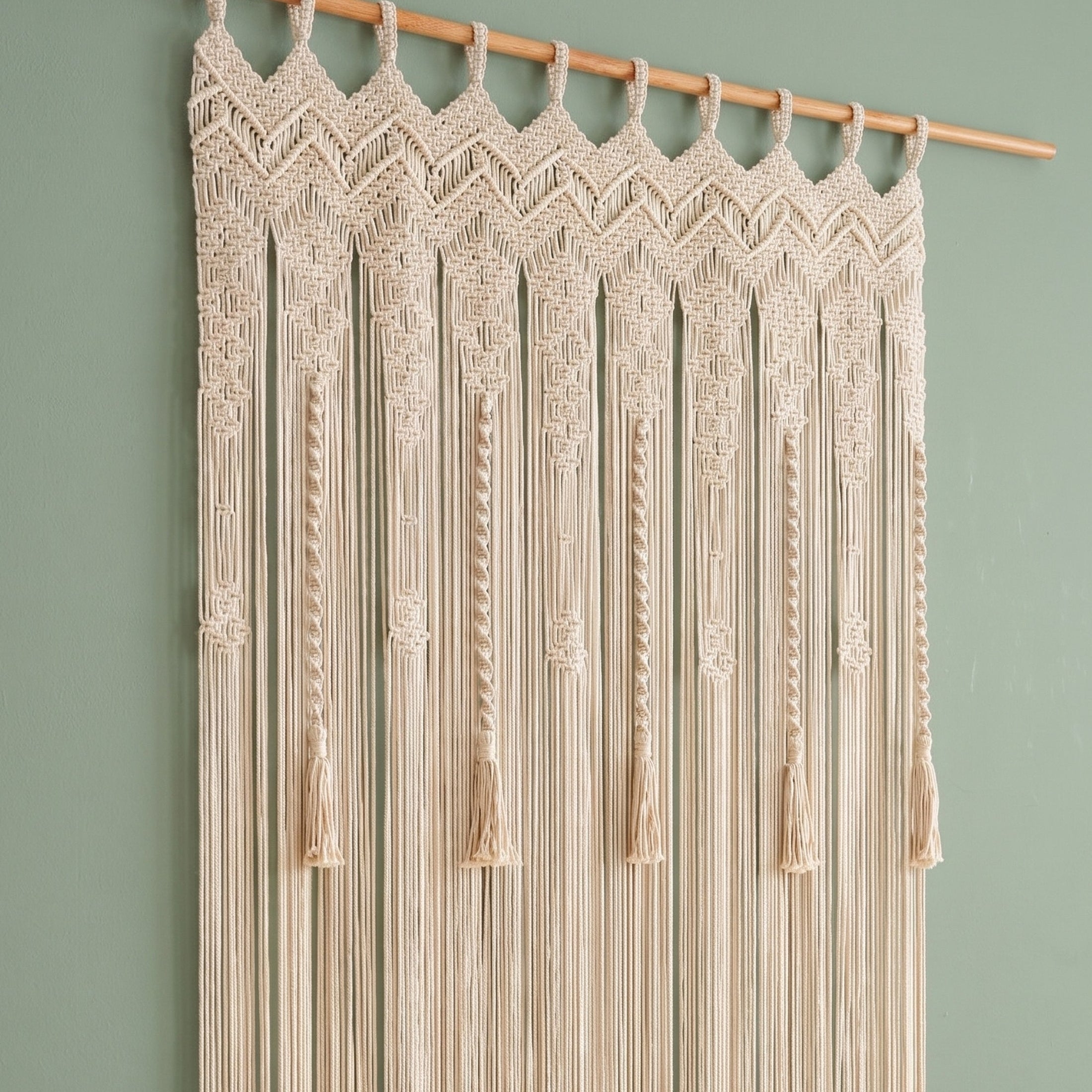 Macrame Curtain Decorative Wall Curtain for Rustic Decor C16