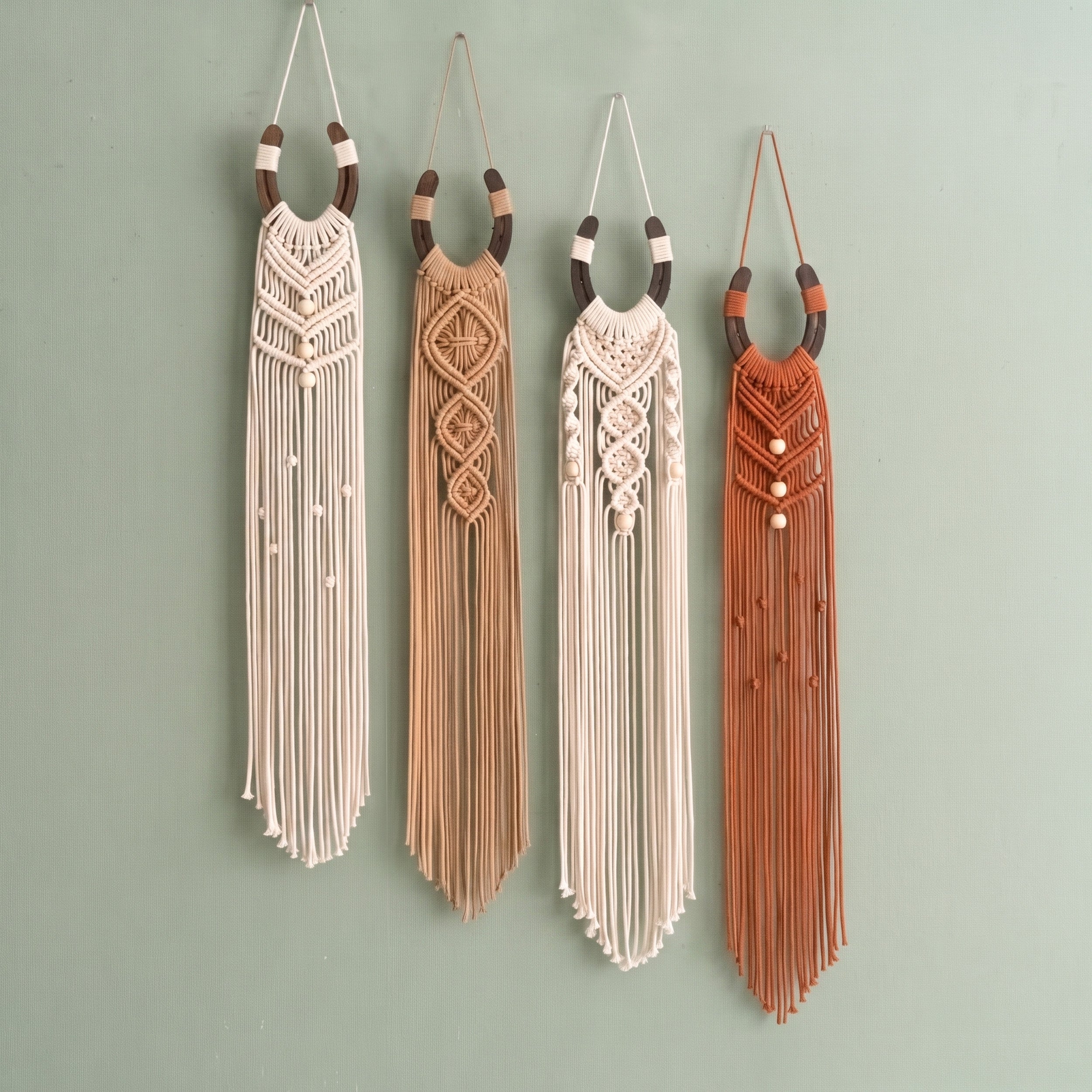 Macrame Horseshoe Wall Hanging Decor Wood Boho Wall Decor U39