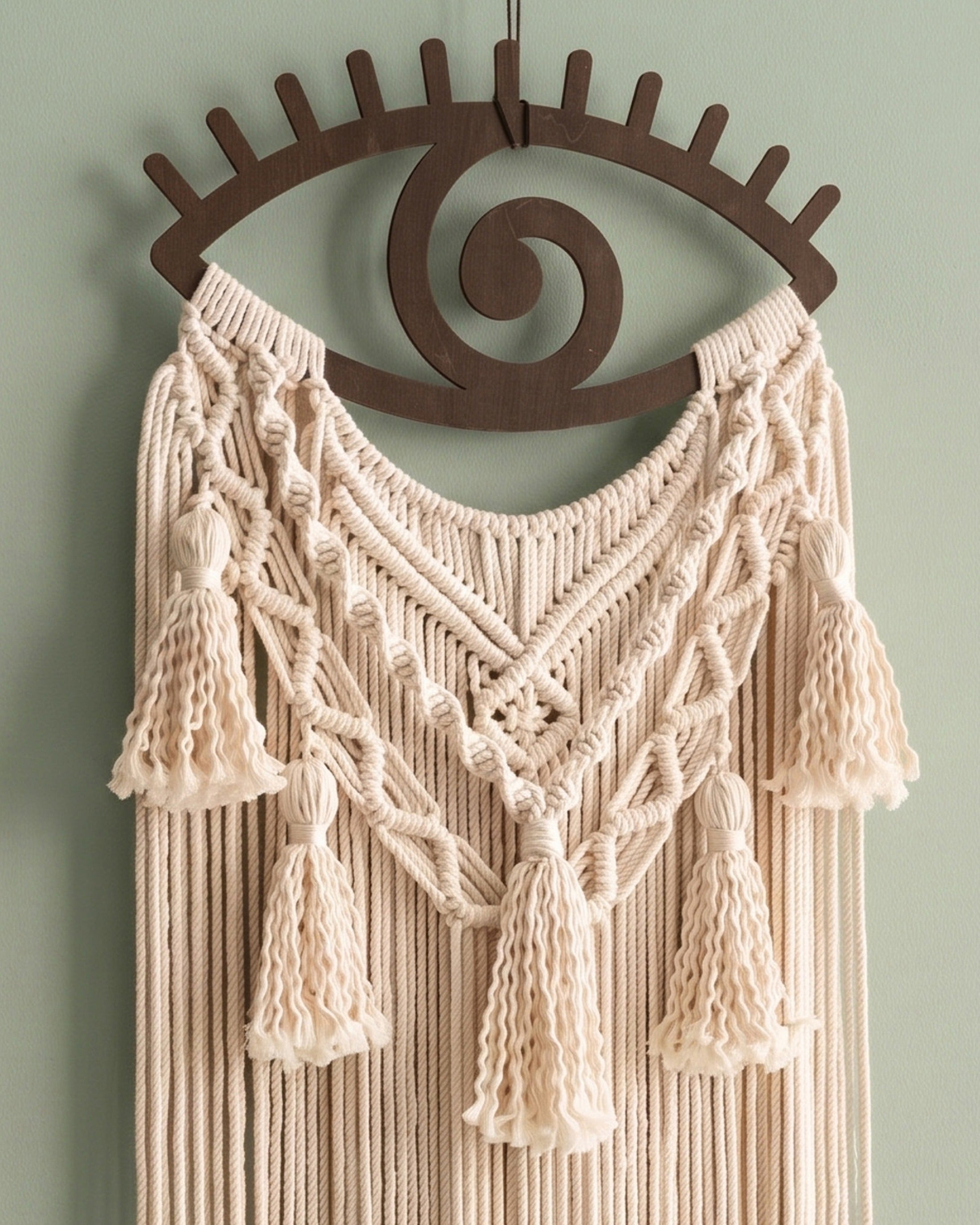Macrame Evil Eye Wall Hanging for Boho Evil Eye Decor U19