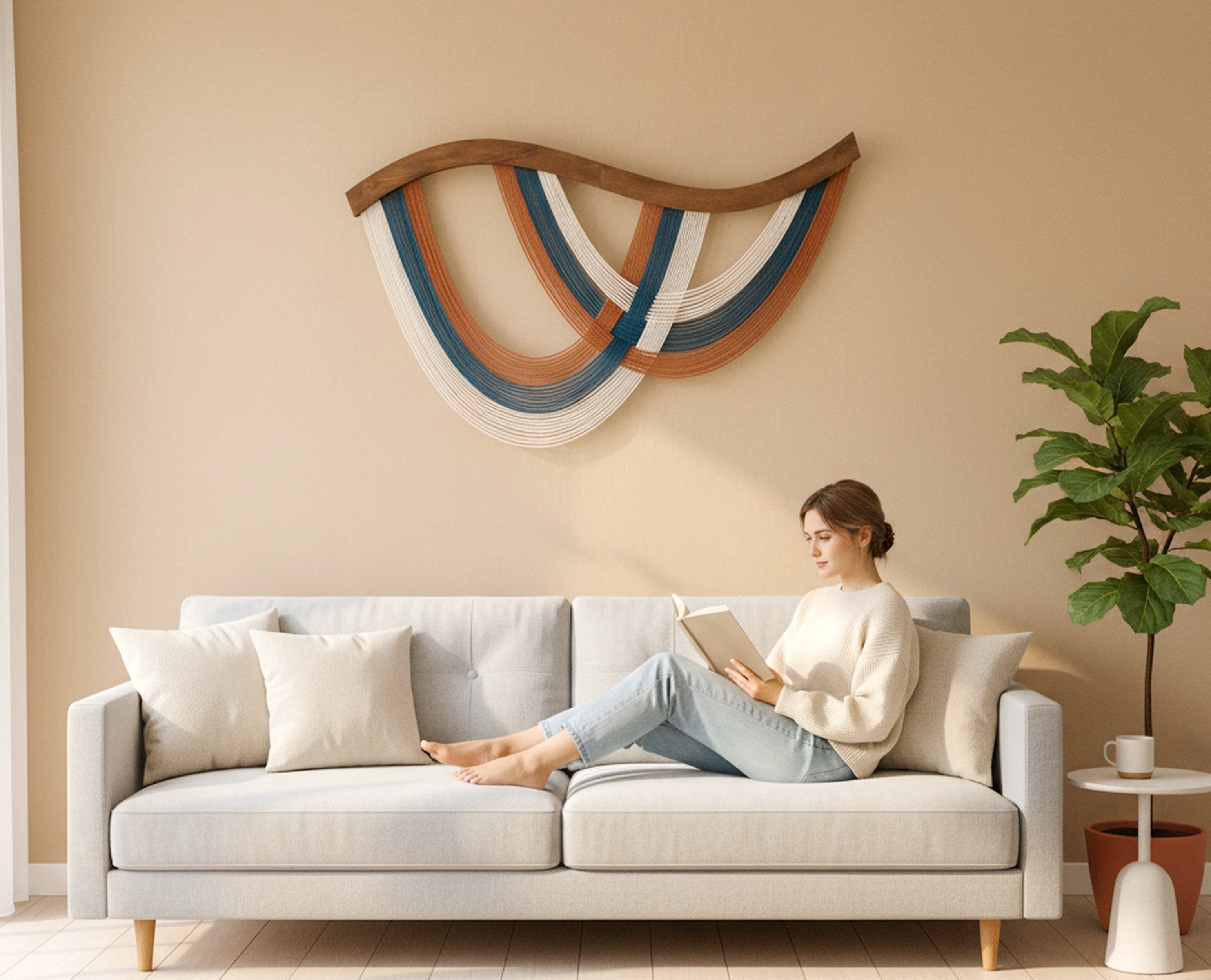 The Flow Wall Hanging Fiber for Home Decor and Macrame Wall Hanging Art V93