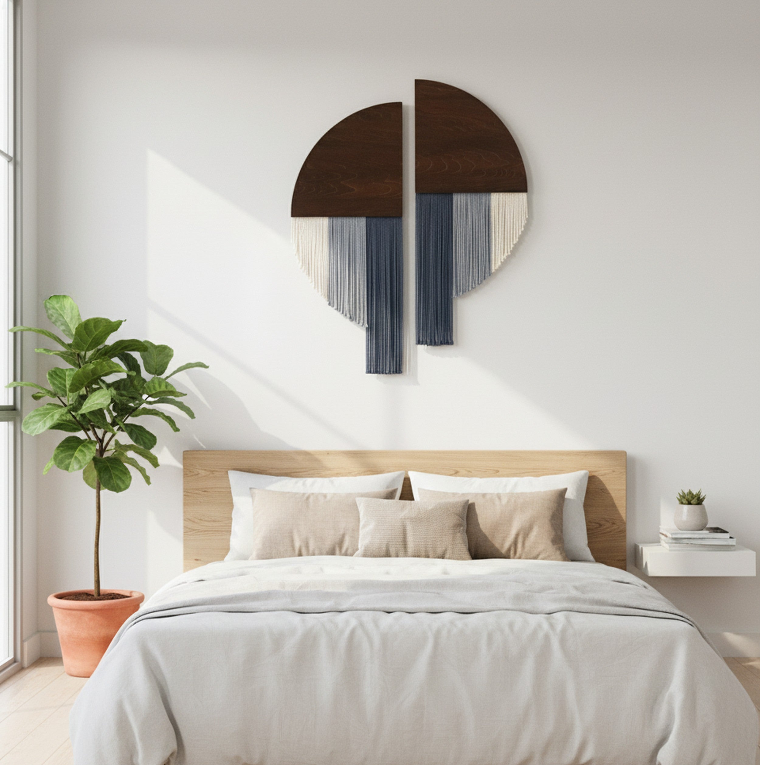 Soulmate Macrame Wall Hanging - Duo Half-Circle Decor V65