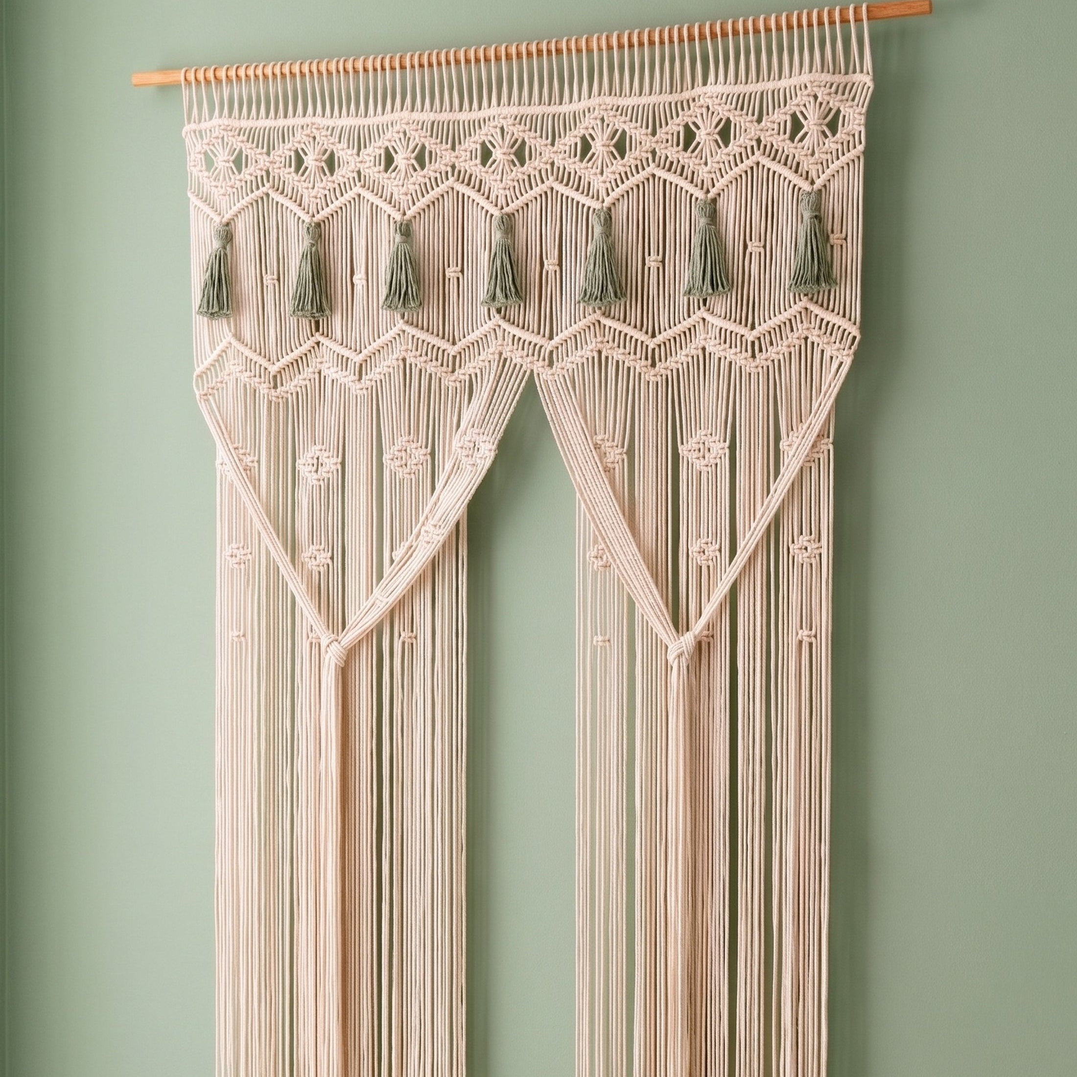 Macrame Curtain for Modern Boho Decor and Home Accents C28
