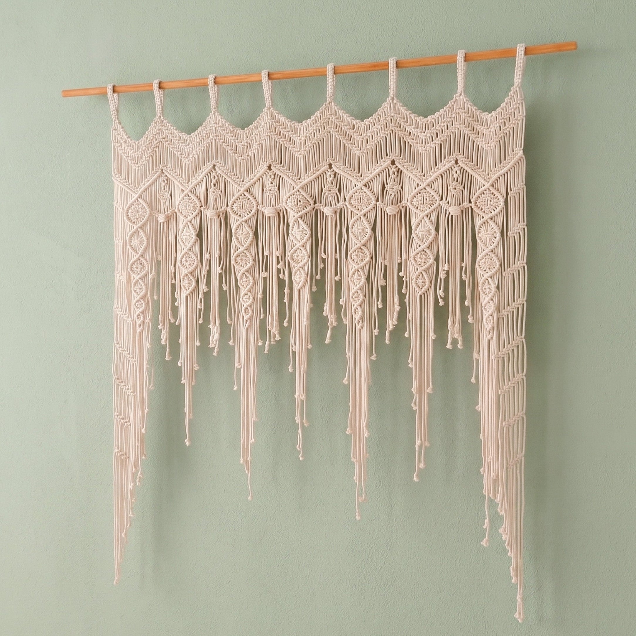 Macrame Curtain for Bohemian Home Decor and Privacy Style C25