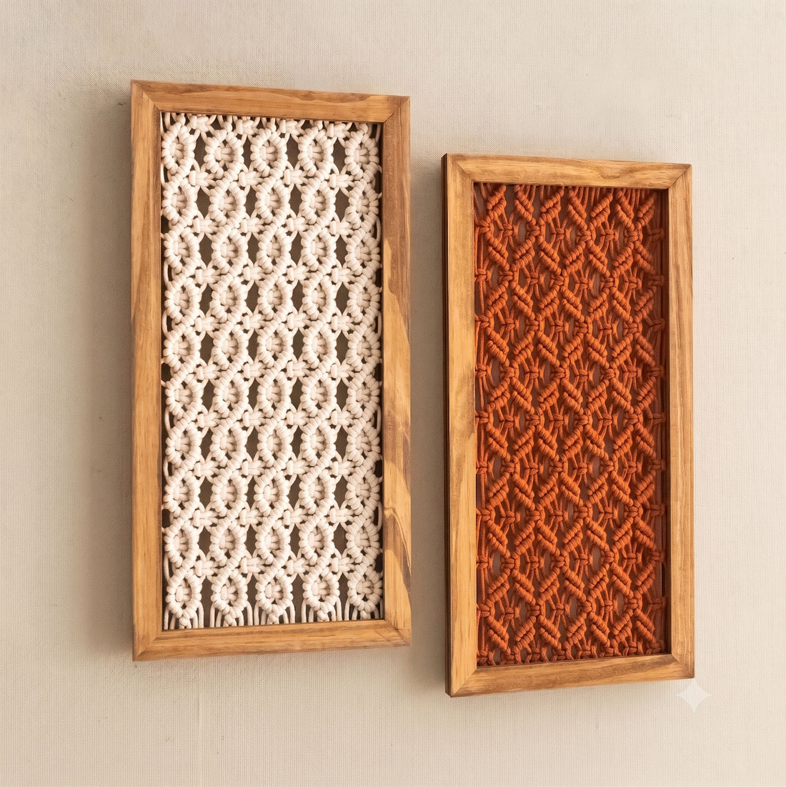 Framed Macrame Wall Hanging Decor Boho Wall Decor U45