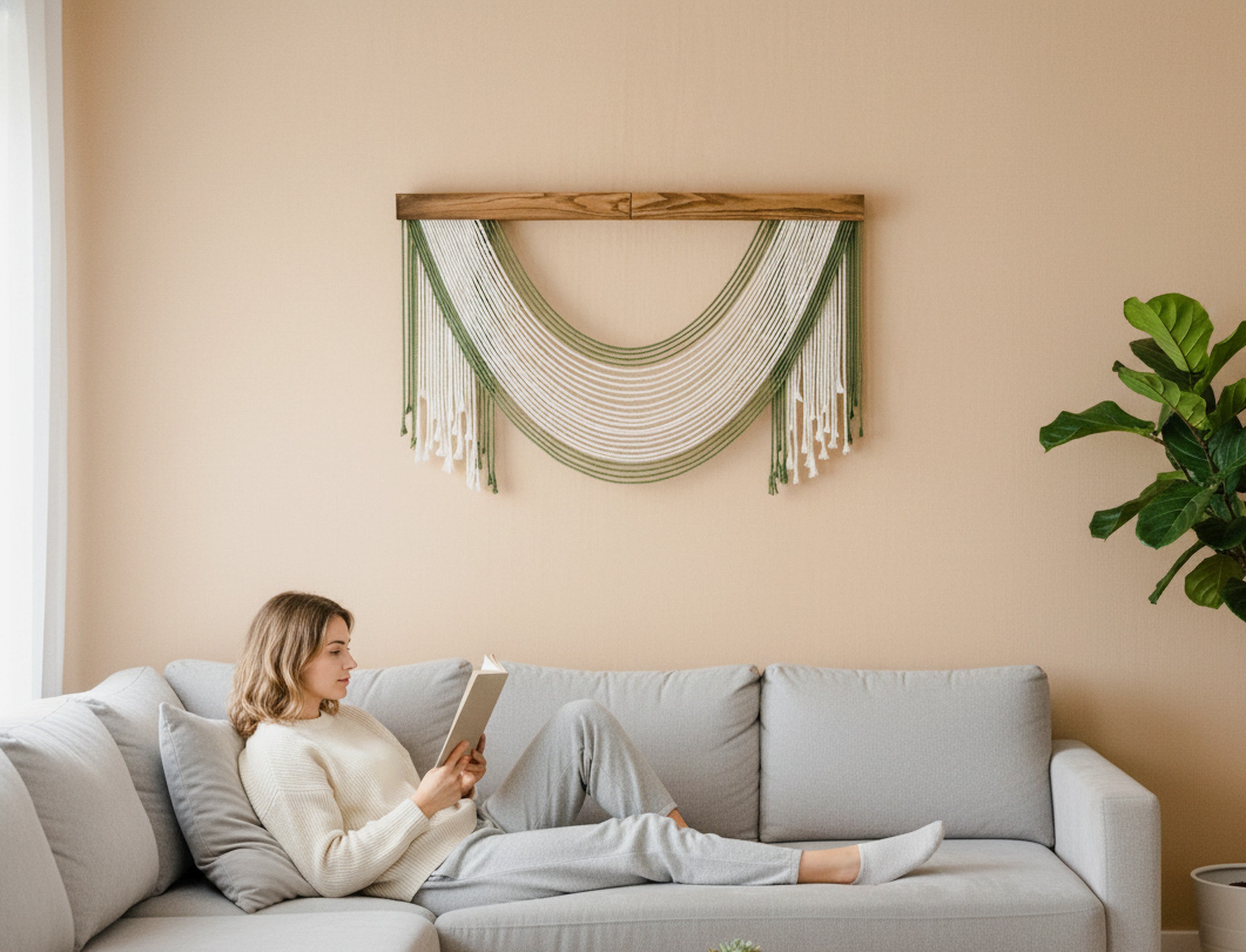 Silent Melt Macrame Wall Hanging – Large Cotton Boho Decor V59