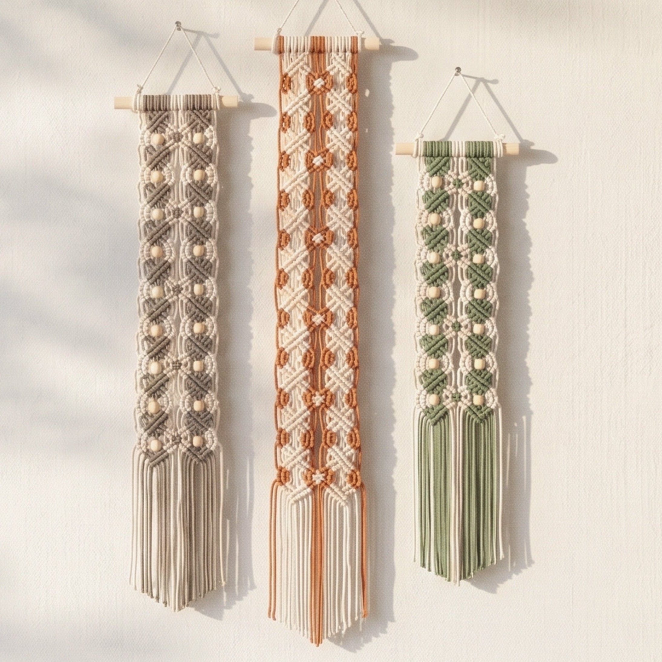 Macrame Leaf Minimal Wall Hanging Cotton Boho Wall Decor U06