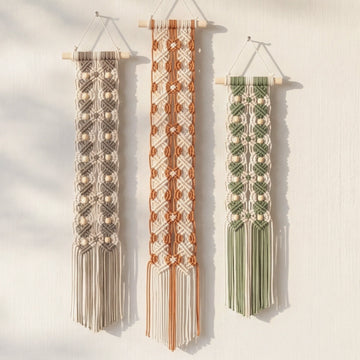 Macrame Leaf Minimal Wall Hanging Cotton Boho Wall Decor U06
