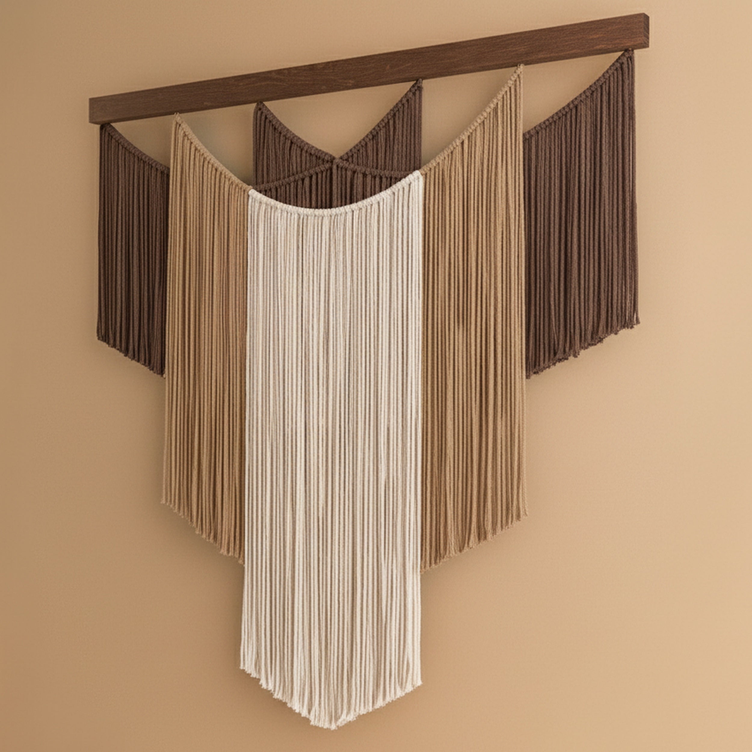 The Shield - Layered Macrame Wall Hanging in Earth Tones V83