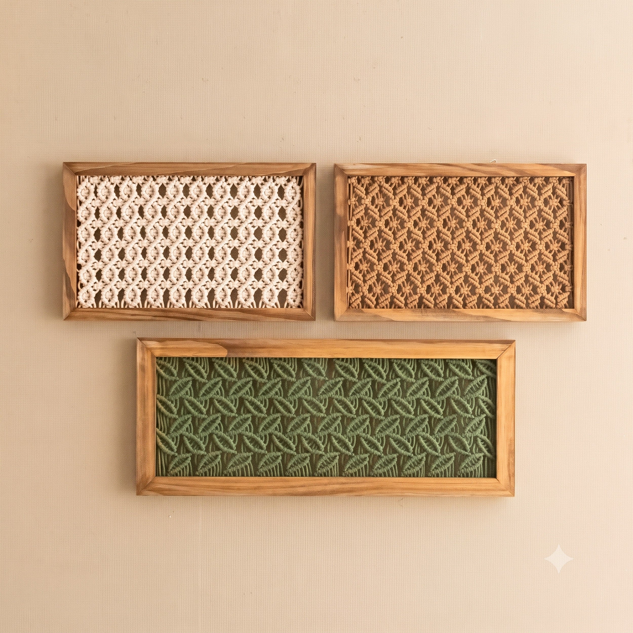 Framed Macrame Wall Hanging Decor Framed Wall Art U46