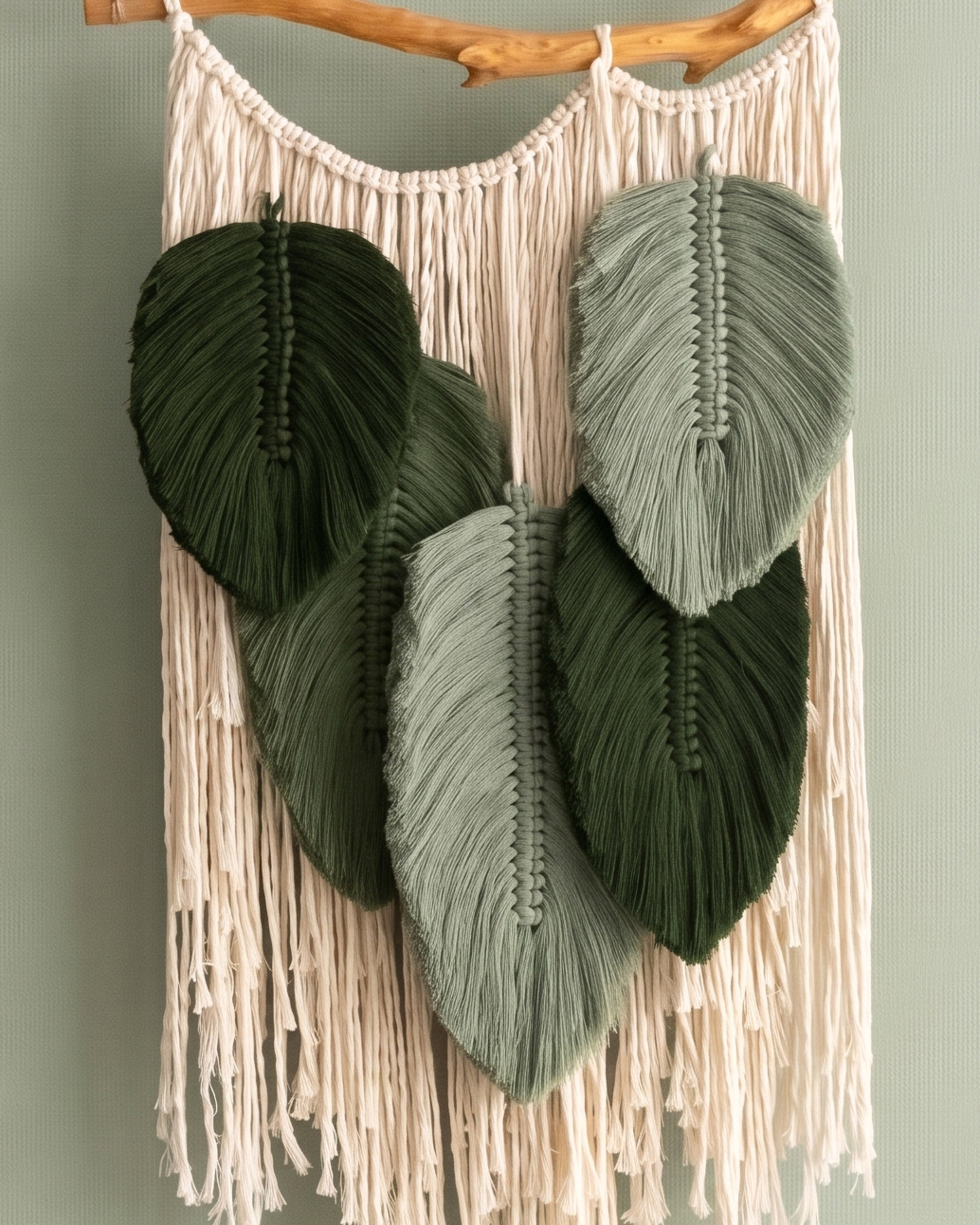 Macrame Leaves Wall Hanging Nature Wall Decor for Boho Room L45