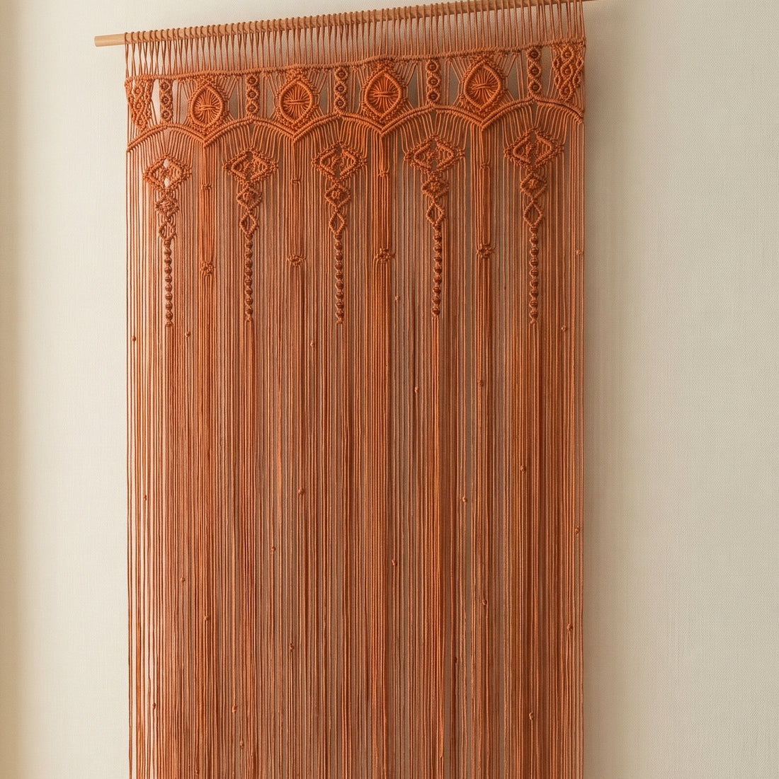 Macrame Curtain for Boho Window Decor and Textile Art C26