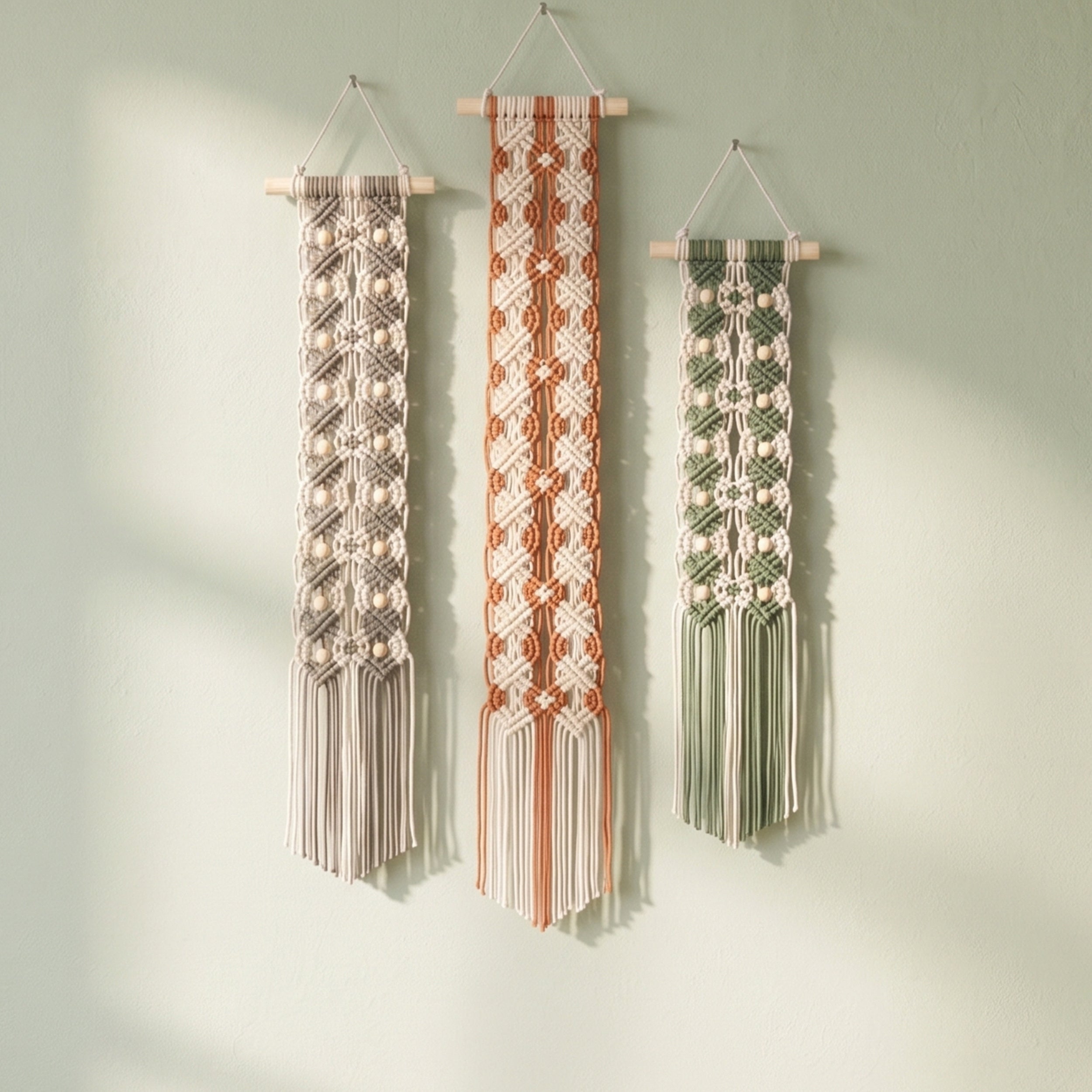 Macrame Leaf Minimal Wall Hanging Cotton Boho Wall Decor U06