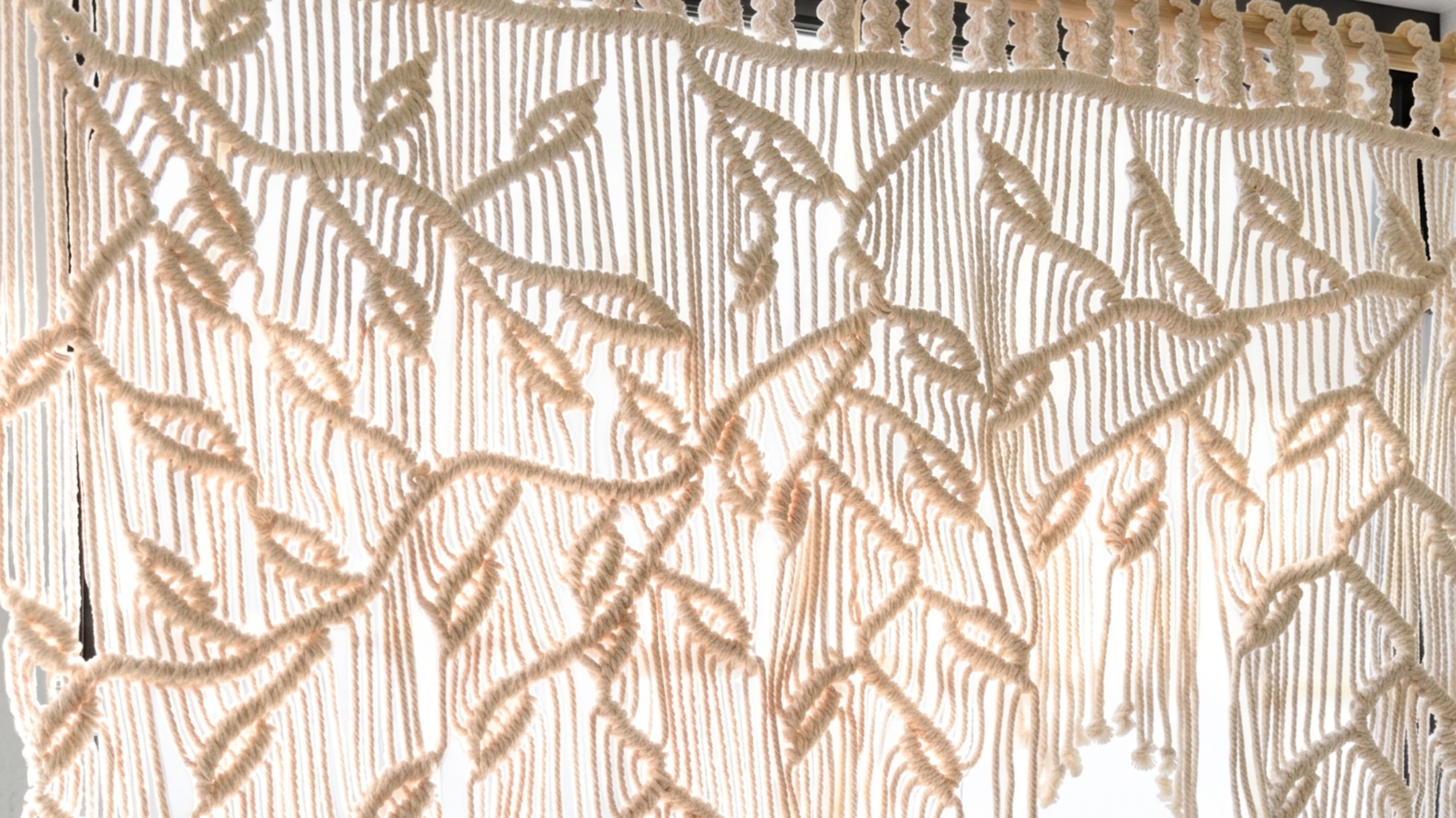 Macrame Curtain for Boho Room Divider and Fiber Art Decor C10