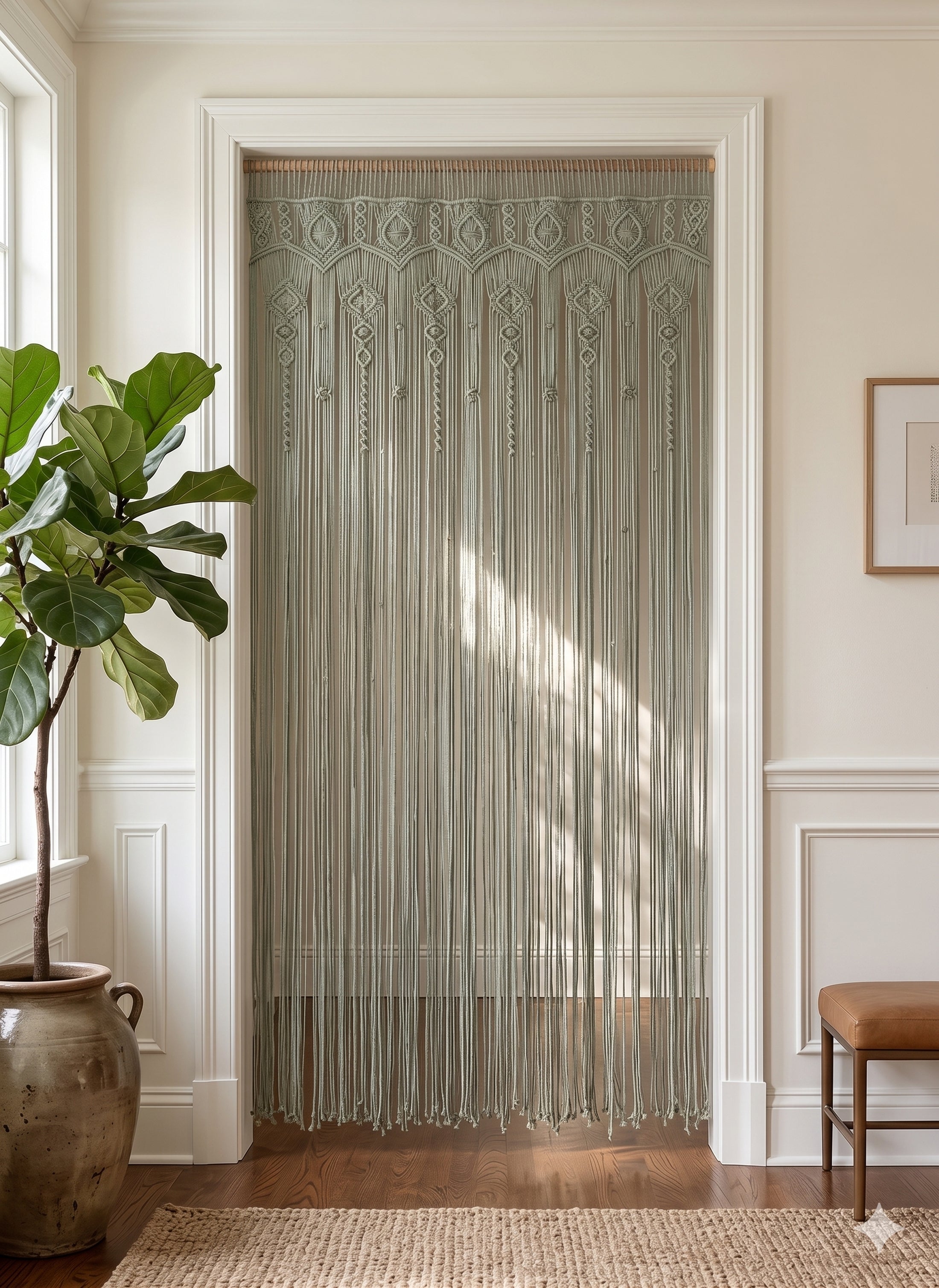 Macrame Curtain for Boho Interior Decor and Woven Art C26