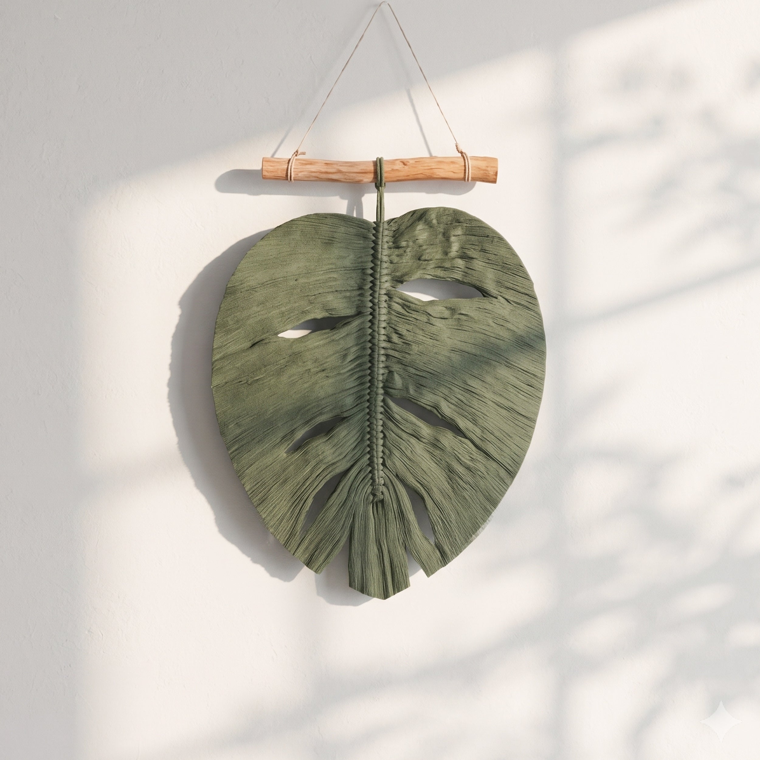 Macrame Leaves Wall Hanging Cotton for Botanical Decor L41