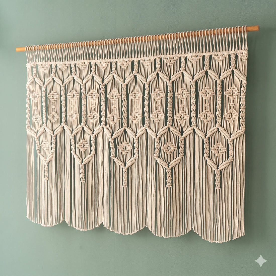 Macrame Curtain for Boho Room Decor and Window Hanging C31