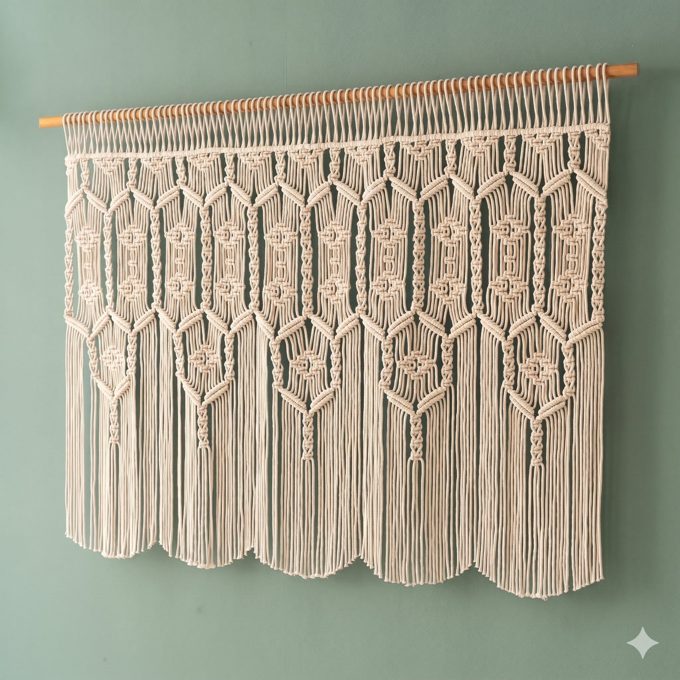 Macrame Curtain for Boho Room Decor and Window Hanging C31