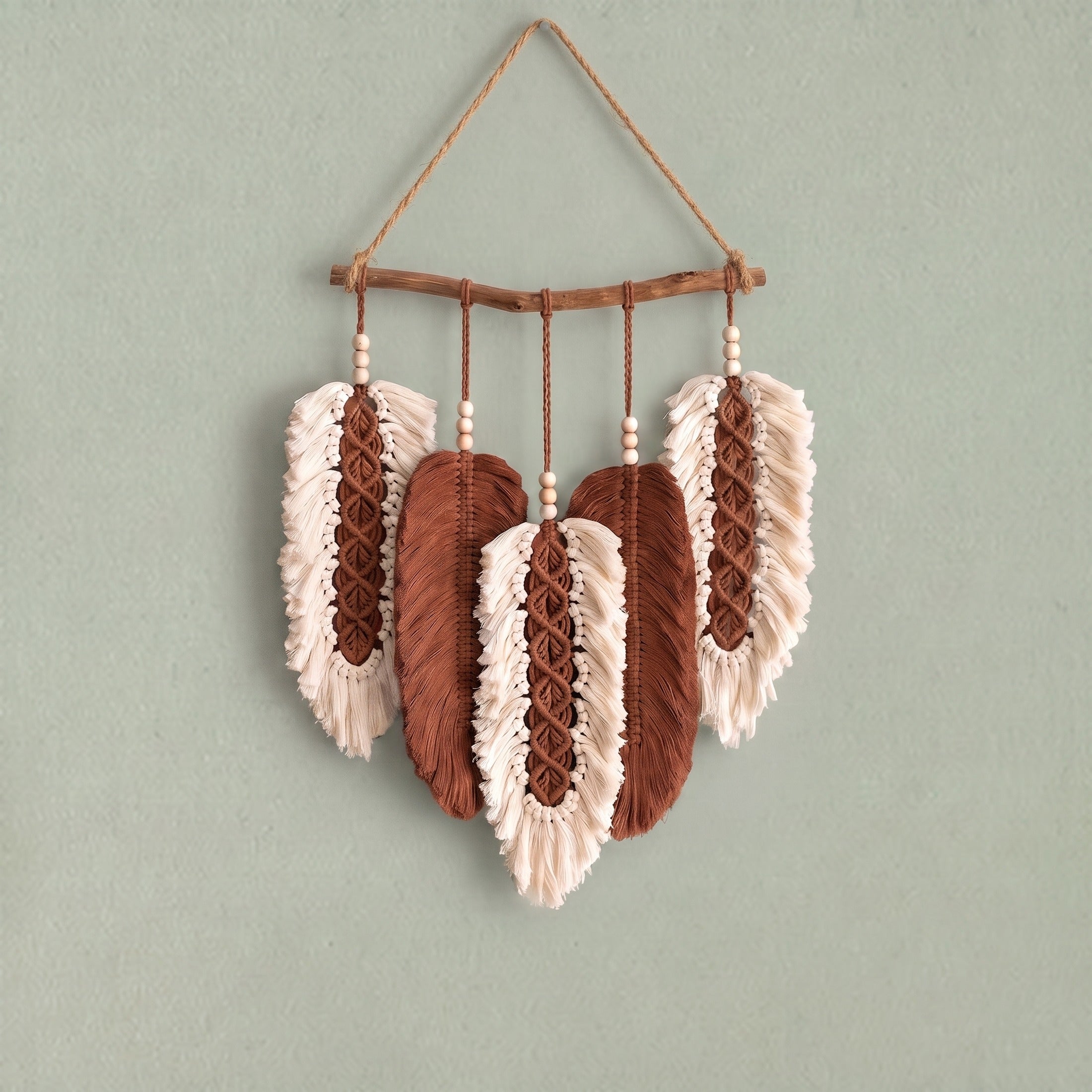 Macrame Leaves Wall Hanging Cotton Cord Boho Wall Decor L46