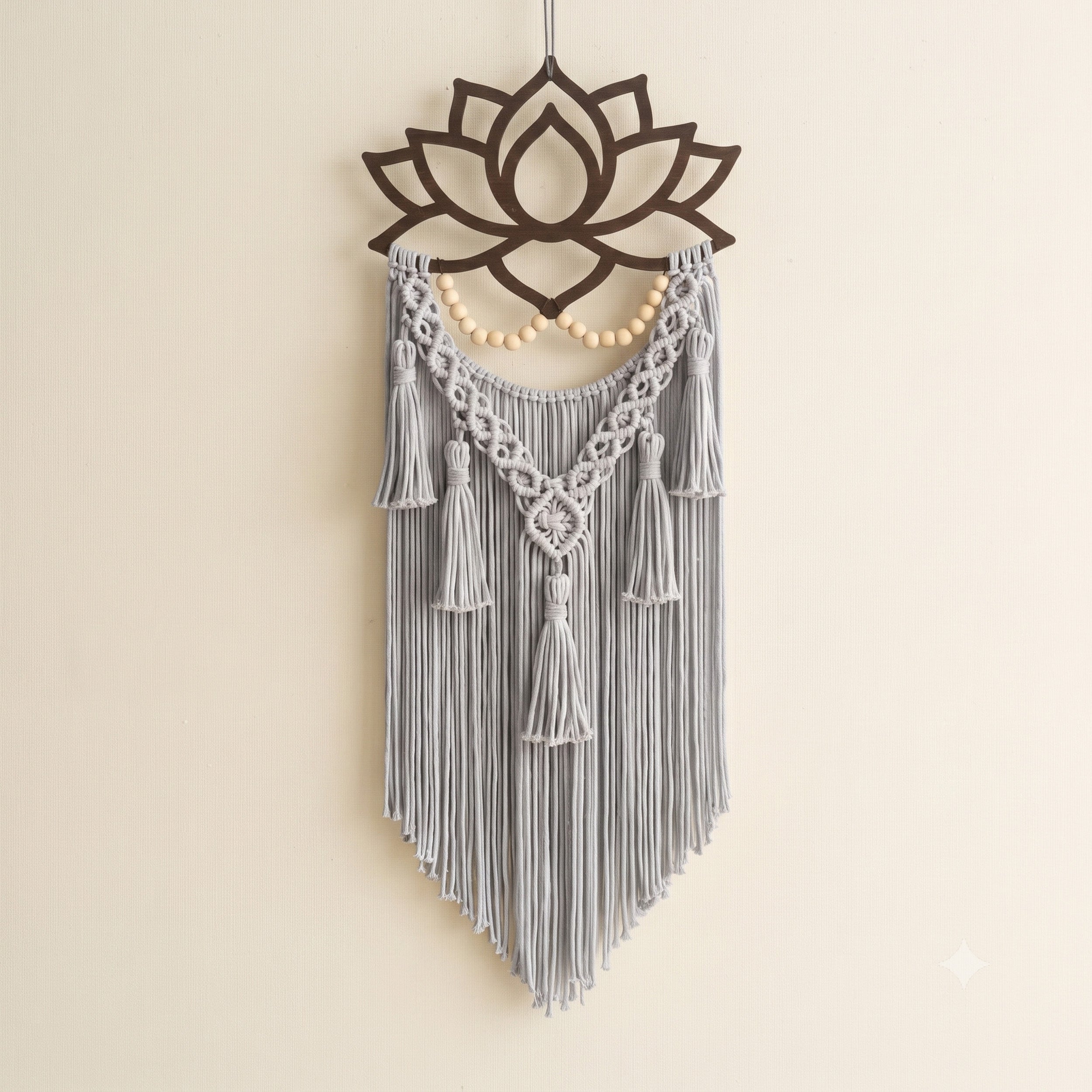 Lotus Macrame Wall Hanging With Tassels Boho Wall Decor U20