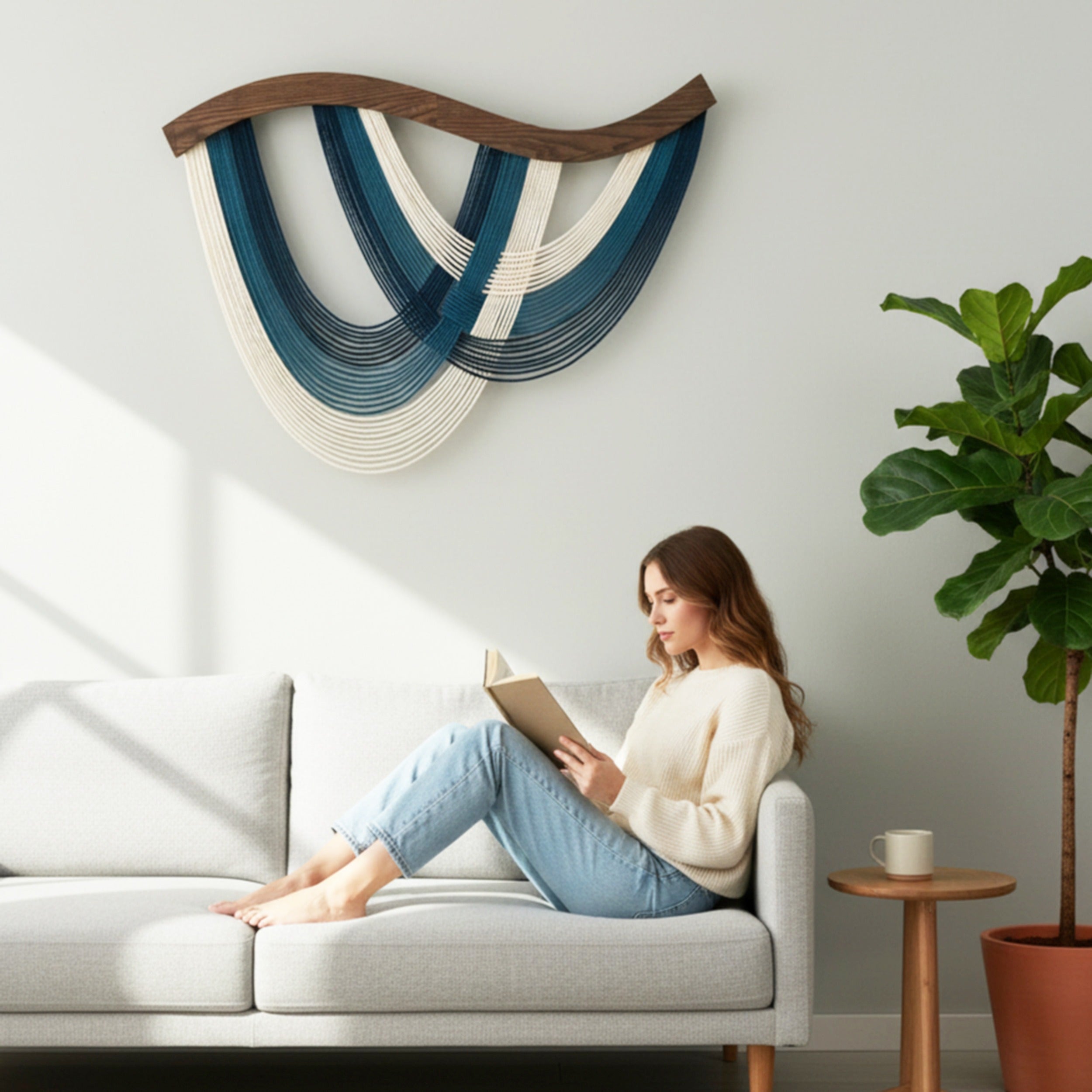 The Flow Wall Hanging Fiber Art for Living Room and Large Wall Decor V93