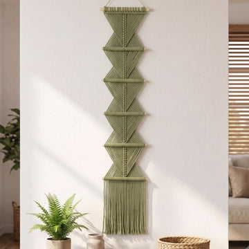 Macrame Wall Hanging Cotton Cord Boho Wall Decor for Geometric Style W06