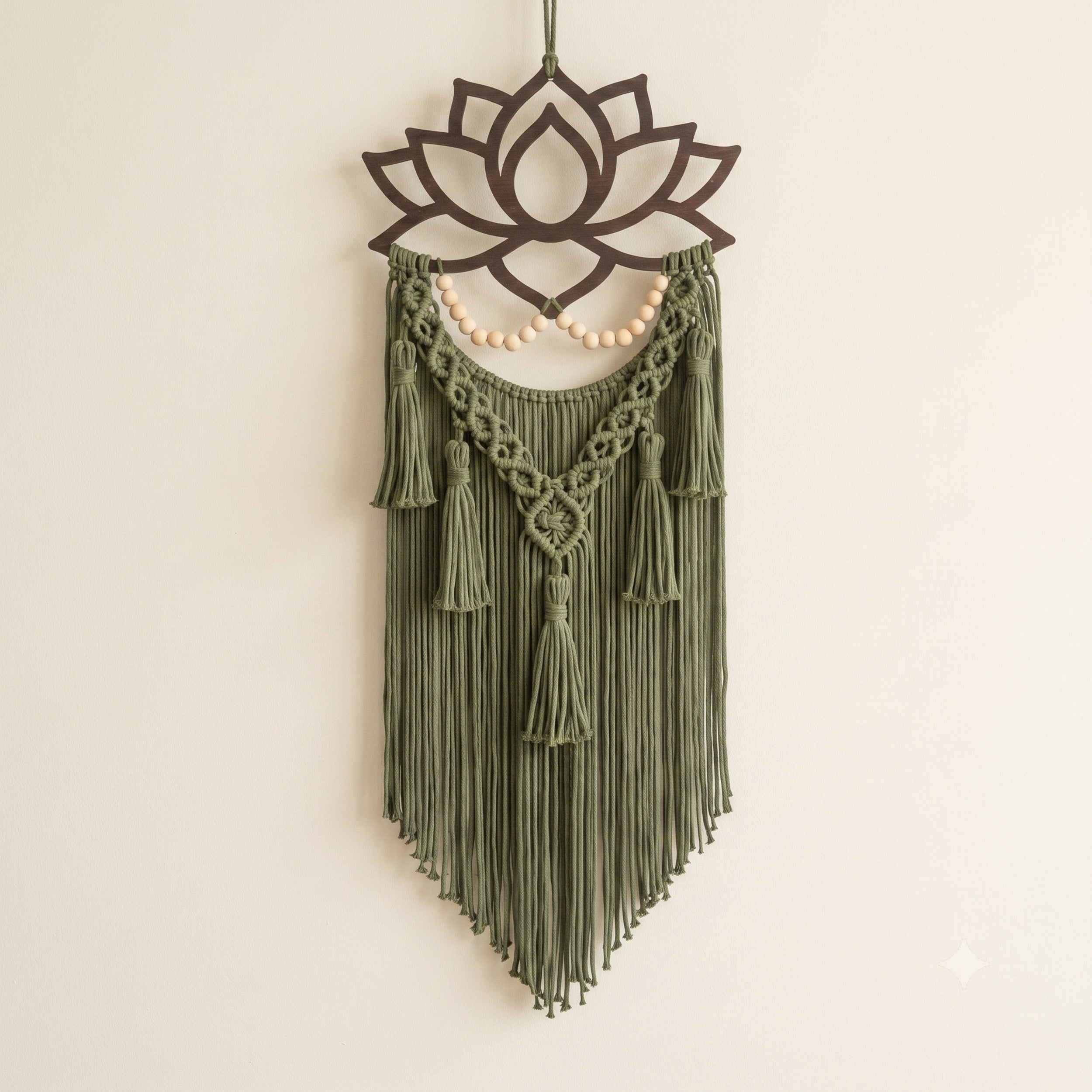 Lotus Macrame Wall Hanging With Tassels Boho Wall Decor U20