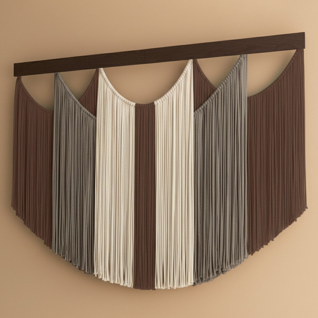 The Calm Macrame Wall Hanging – Neutral Boho Fiber Wall Art V90