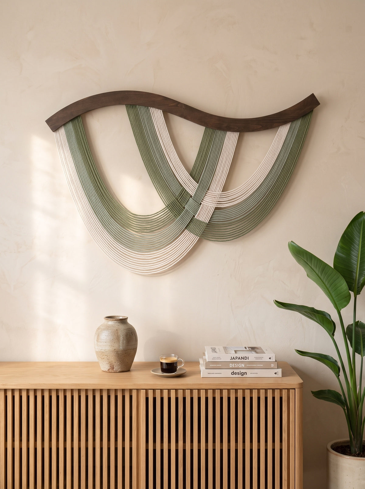The Flow Wall Hanging – Cotton Macrame Wave Art for Boho Decor V93