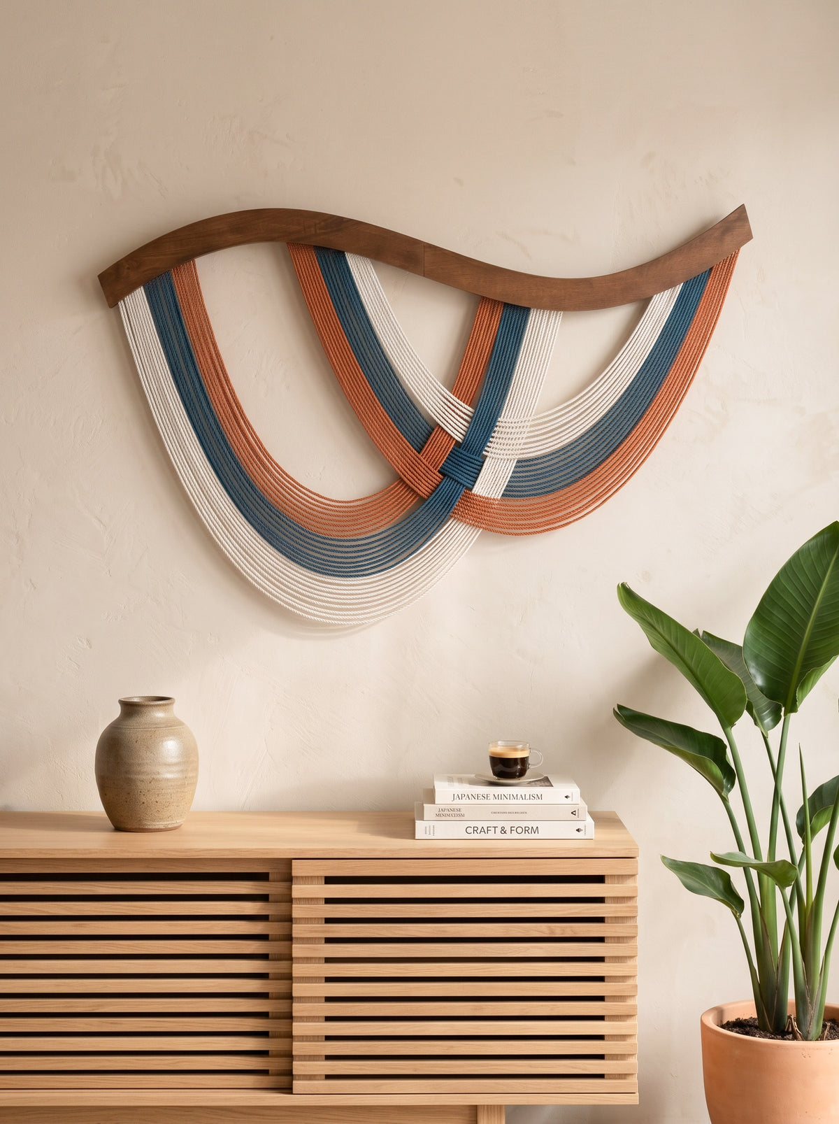 The Flow Wall Hanging – Cotton Macrame Wave Art for Boho Decor V93