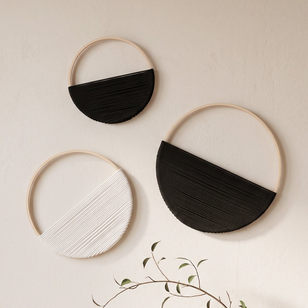 Macrame Circle Wall Decor – Vertical Boho Macrame Wall Art W23