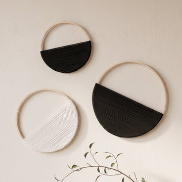 Macrame Circle Wall Decor – Vertical Boho Macrame Wall Art W23