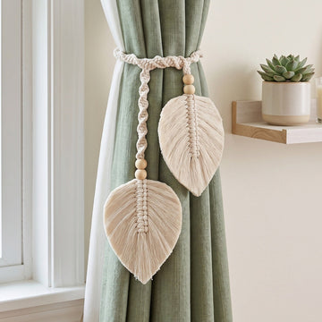 Macrame Curtain Tieback for Boho Curtain Tiebacks C07