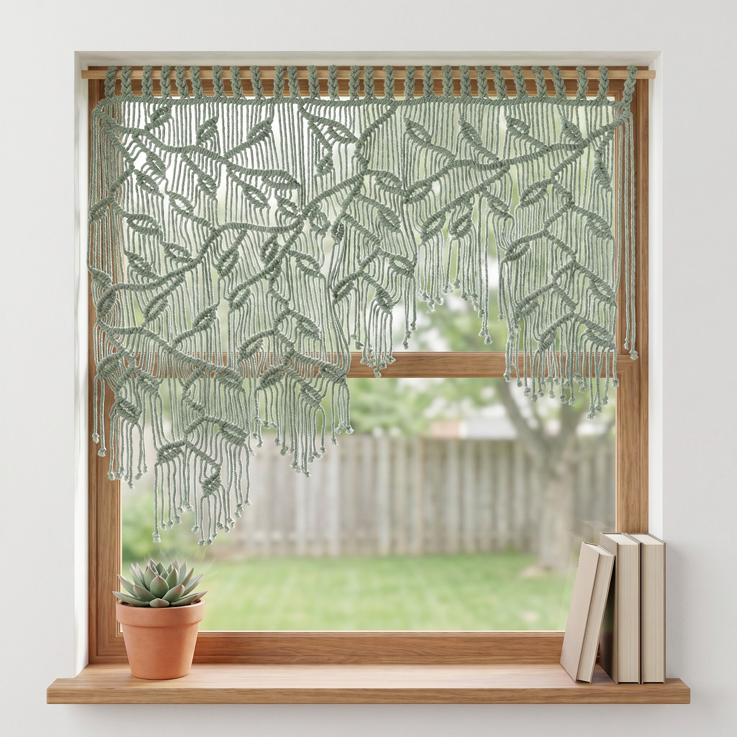 Macrame Curtain for Boho Room Divider and Fiber Art Decor C10