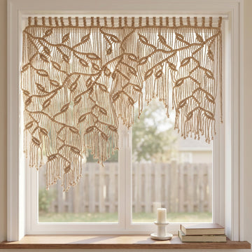 Macrame Curtain for Boho Room Divider and Fiber Art Decor C10