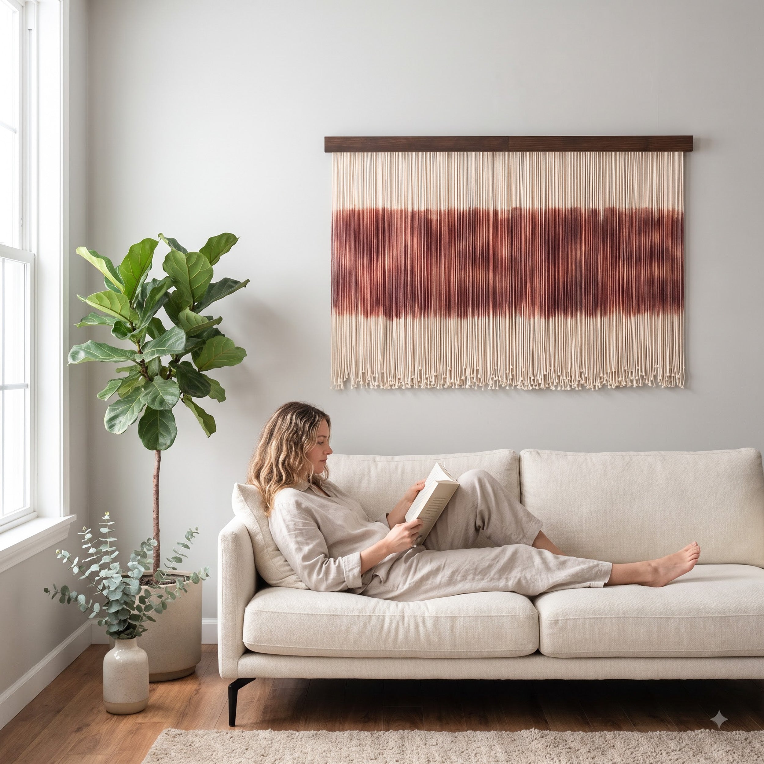 Dip Dyed The Fracture Macrame Wall Hanging, Boho Wall Decor U54