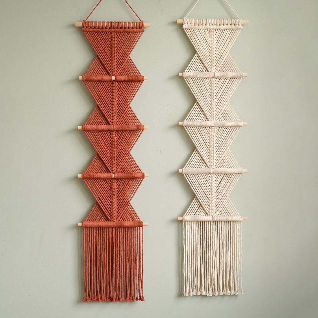 Macrame Wall Hanging Cotton Cord Boho Wall Decor for Geometric Style W06