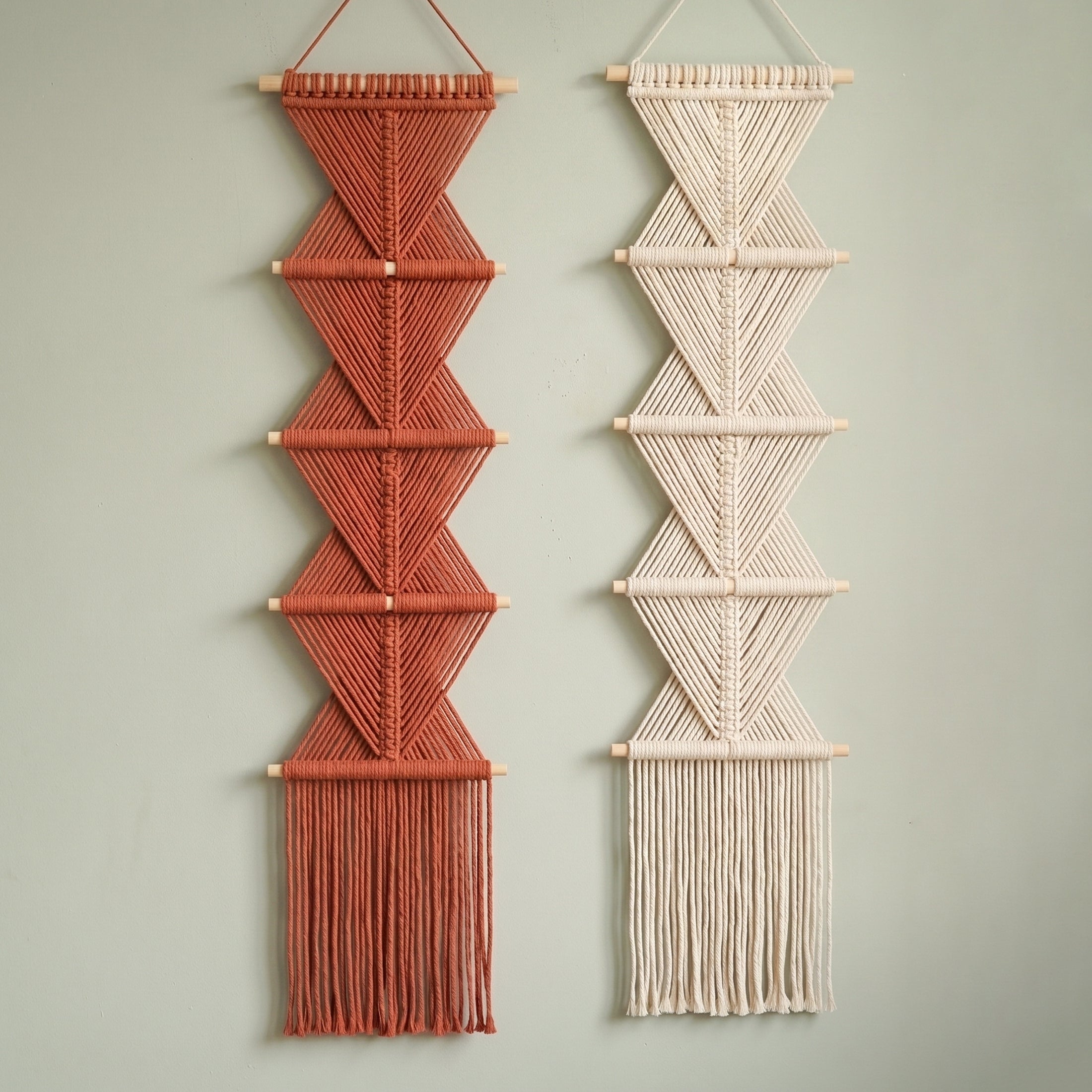 Macrame Wall Hanging Cotton Cord Boho Wall Decor for Geometric Style W06