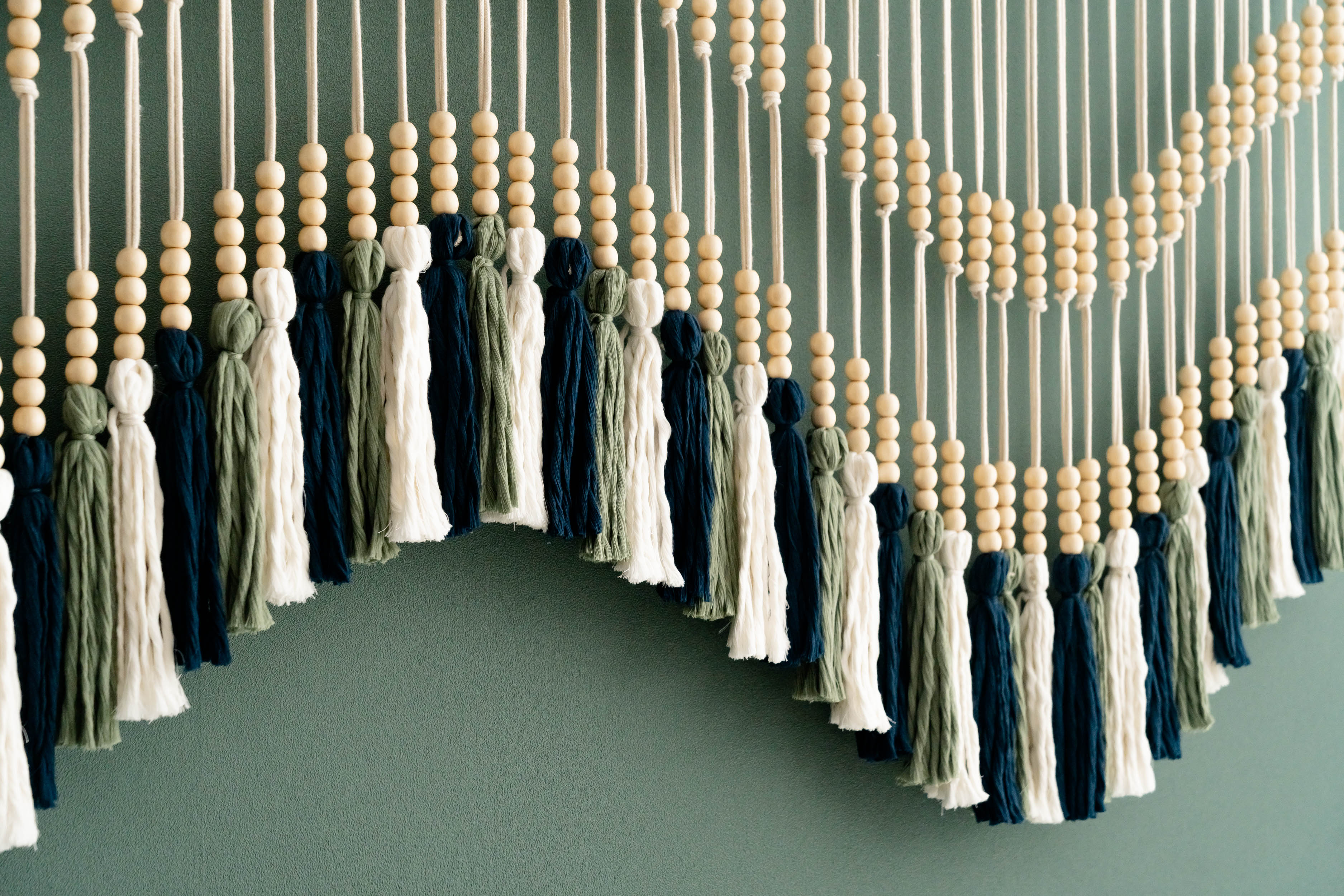 The Melody - Macrame Tassel Wall Hanging with Wood Beads V55