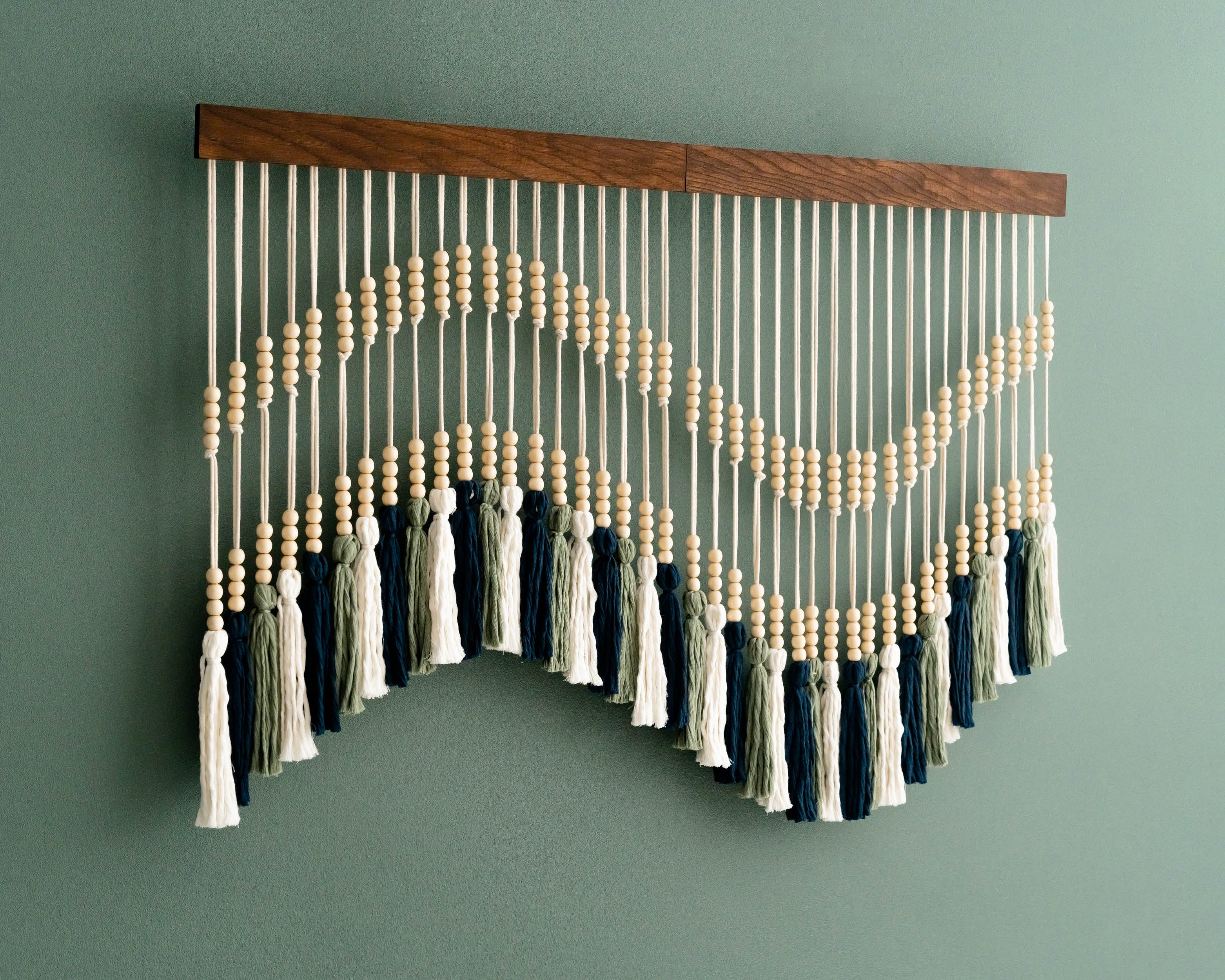 The Melody - Macrame Tassel Wall Hanging with Wood Beads V55