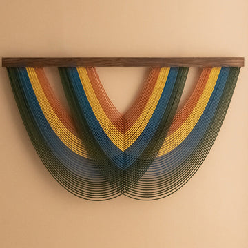 Green Arc Fiber Wall Art Macrame for Modern and Neutral Wall Decor V16