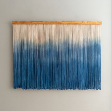 Blue Waves macrame wall hanging for rustic wall decor and unique macrame wall art U22